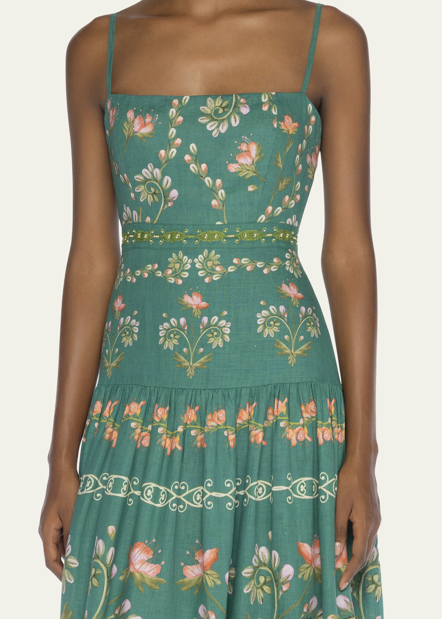 Agua by Agua Bendita Lima Esmeralda Embroidred Linen Maxi Dress - Bergdorf  Goodman