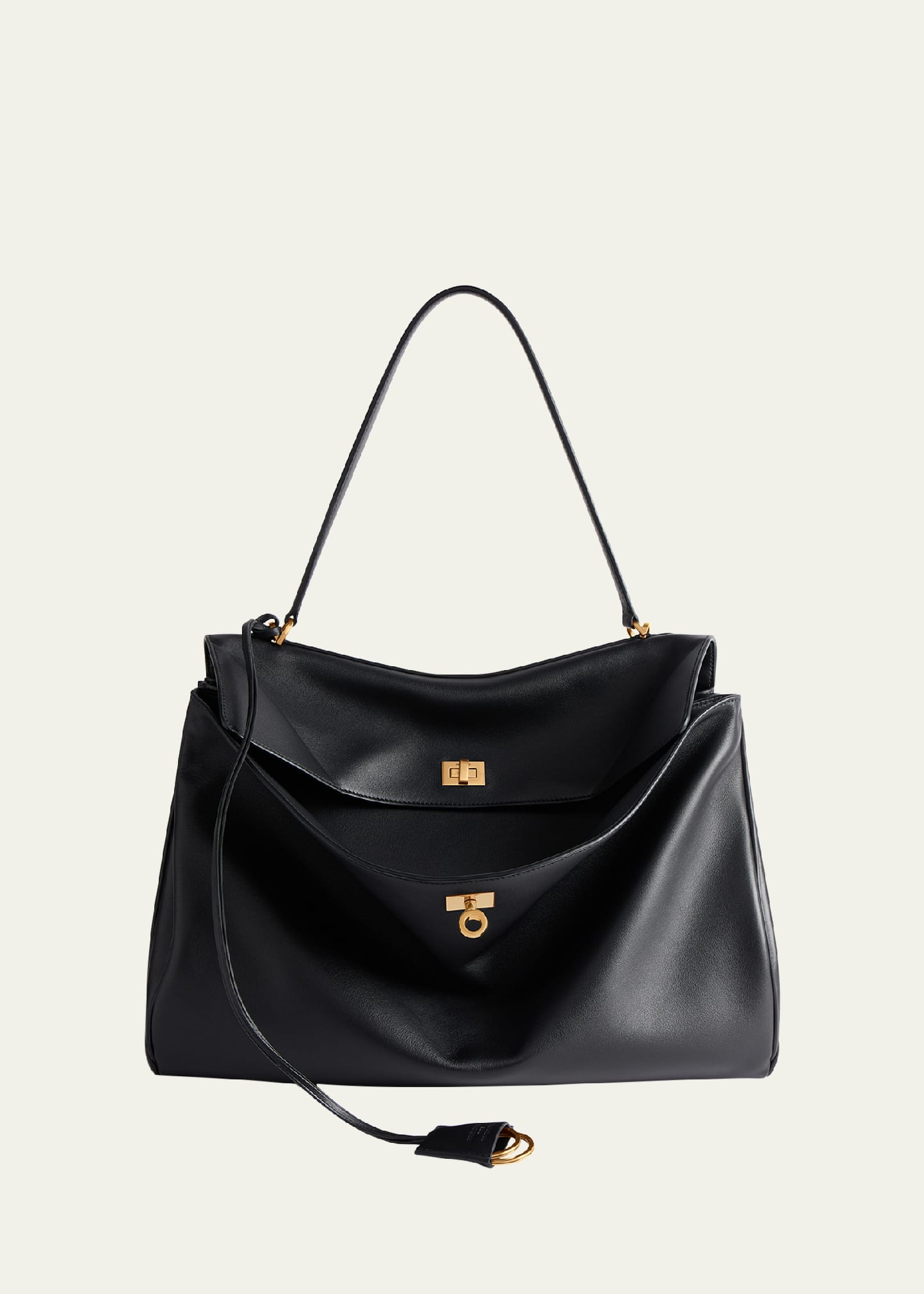 【関税＆送料込み】Balenciaga Black Leather Rodeo S Top Han bg_4787955_100106_m