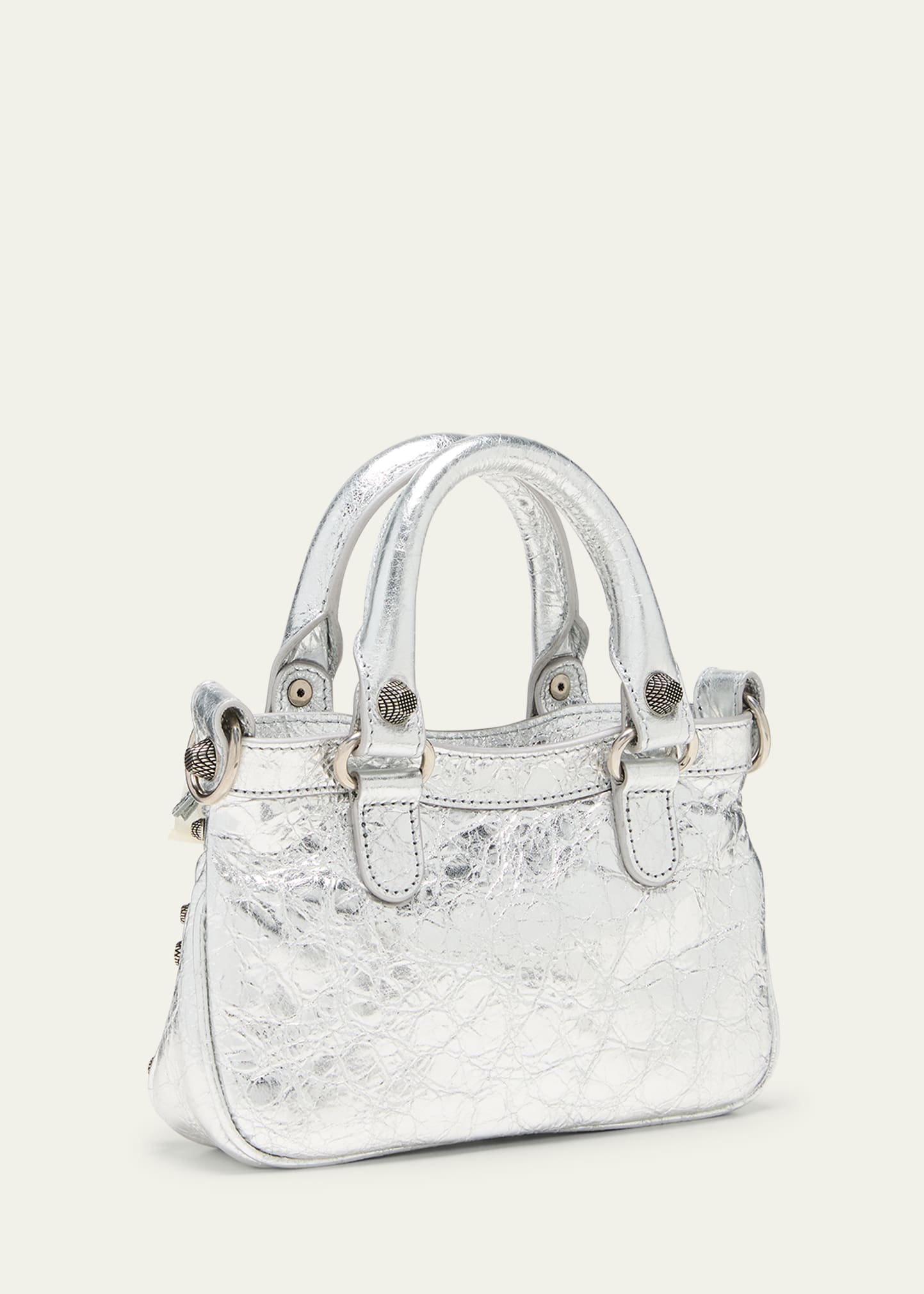 Balenciaga Neo Cagole Mini Metallic Leather Tote Bag - Bergdorf