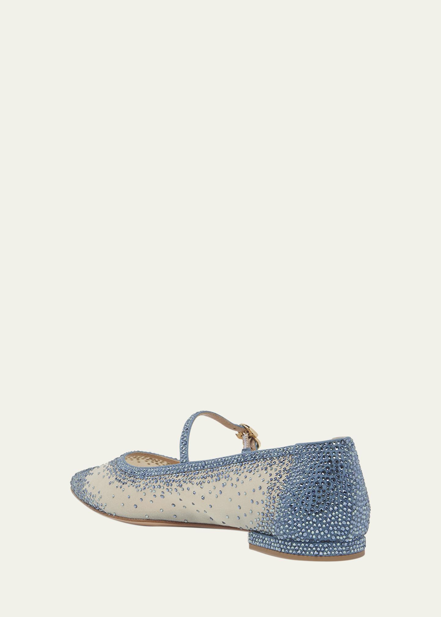Gianvito Rossi Strass Organza Mary Jane Ballerina Flats - Bergdorf 