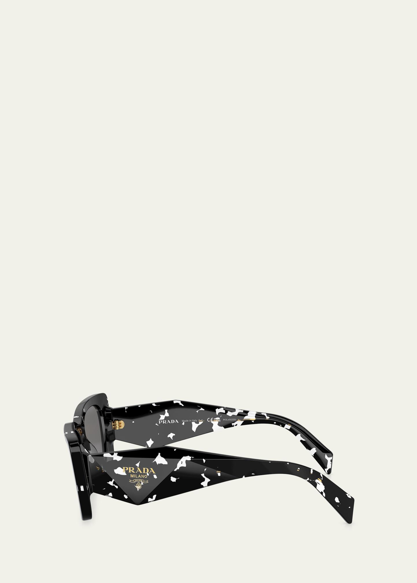 New PRADA Sunglasses Black Butterfly Cat Eye Logo Symbole Logo New Logo Acetate Butterfly Sunglasses | Neiman Marcus main image 4