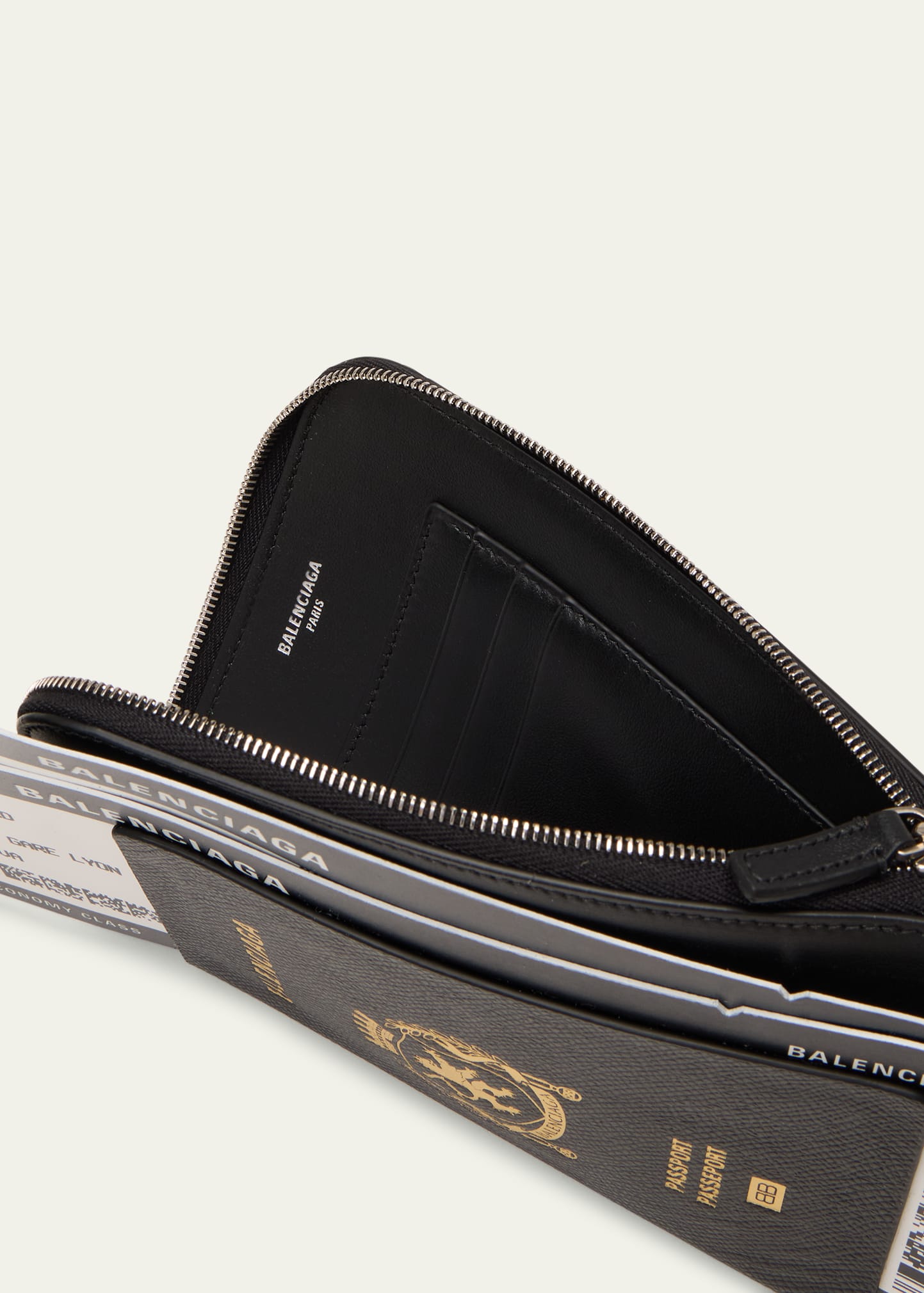 Balenciaga Men's Passport Zip Wallet with Strap - Bergdorf