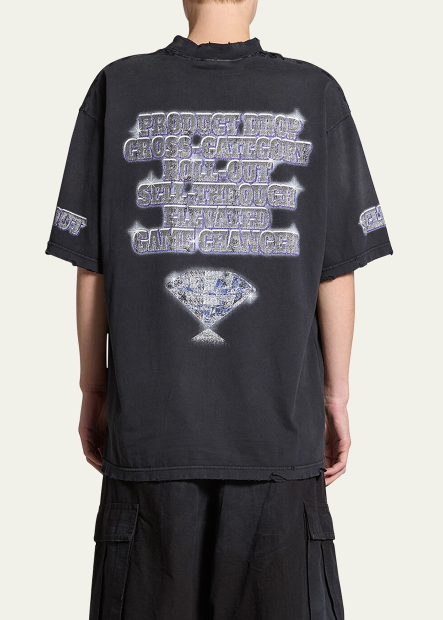 う*ぎ様 balenciaga バレンシアガ　see now buy now f Balenciaga Blue Faded See Now Buy Now Logo Printed