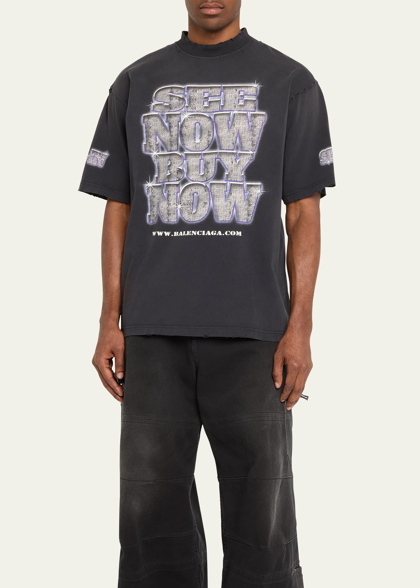BALENCIAGA 24ss SEE NOW BUY NOW Tシャツ Balenciaga Men's See Now Buy Now Faded Jersey T-Shirt