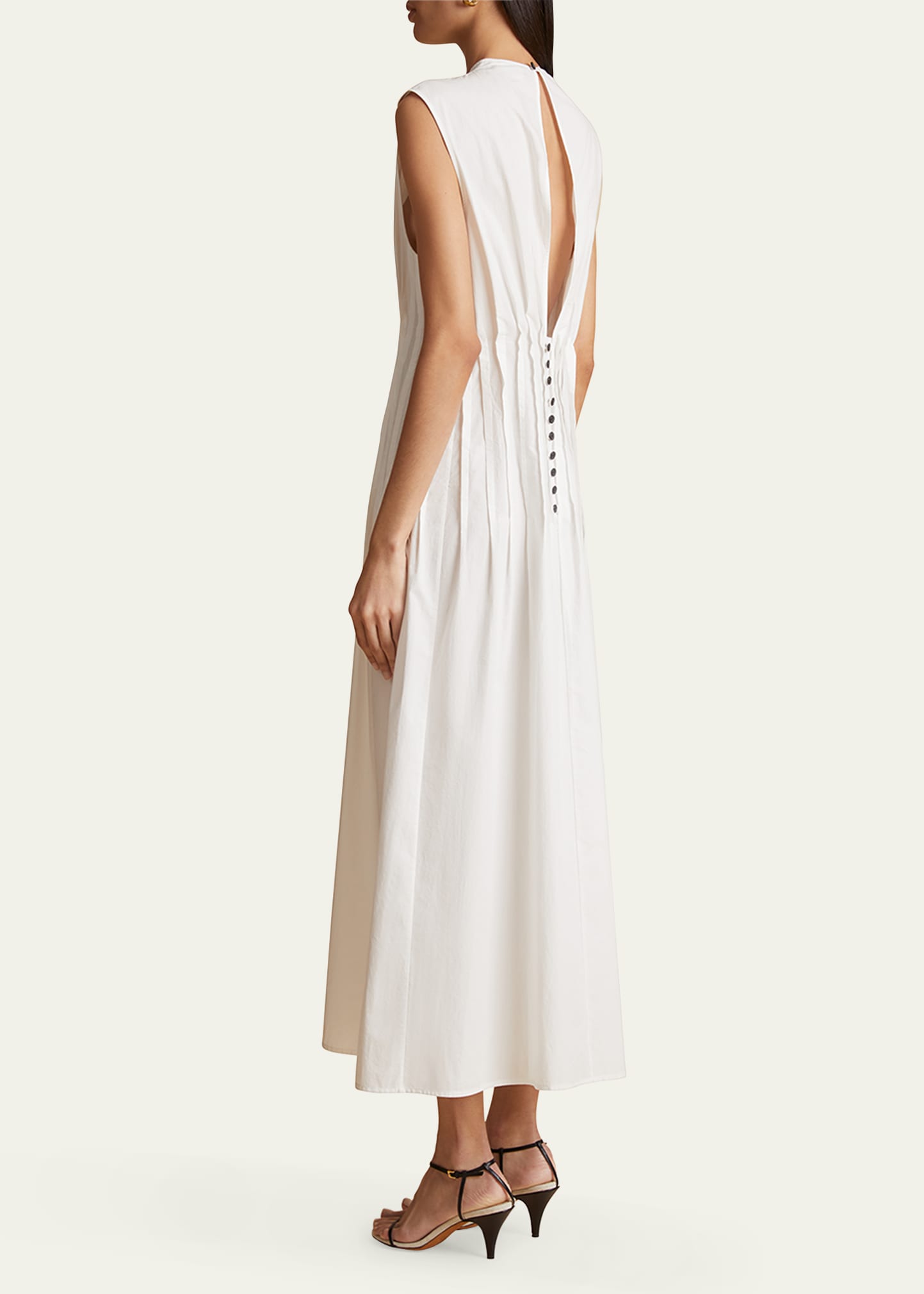 strapless open back dress Raleigh Pleated Midi Dress  SIMKHAI