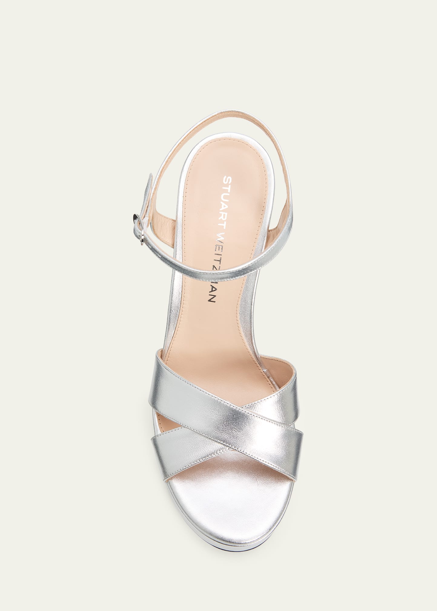 Stuart Weitzman Dayna Metallic Crisscross Platform Sandals