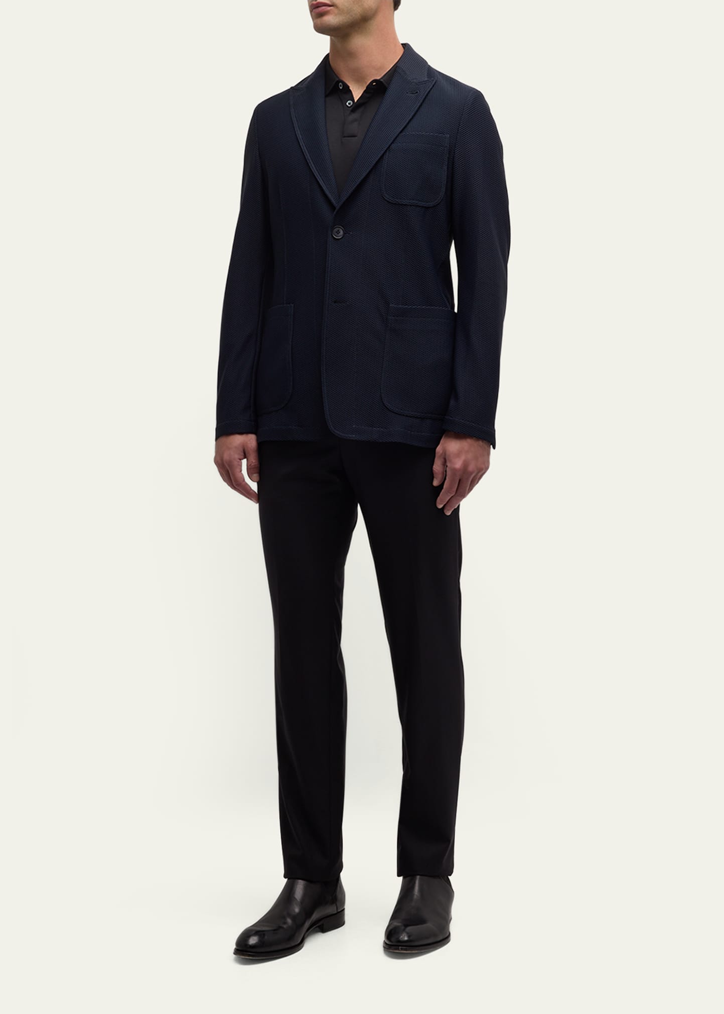 Giorgio Armani Men's Single-Breasted Rice Stitch Sport Coat