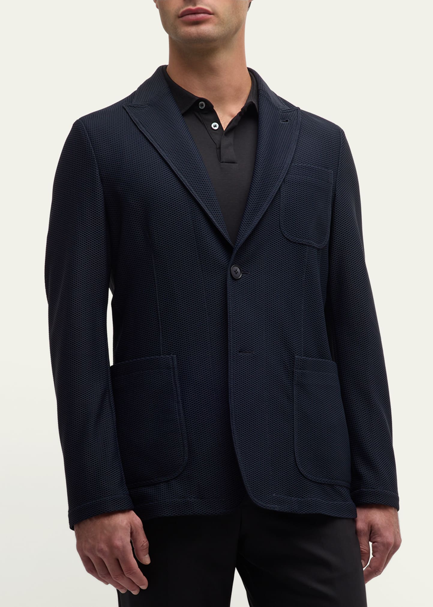 Giorgio Armani Men's Single-Breasted Rice Stitch Sport Coat