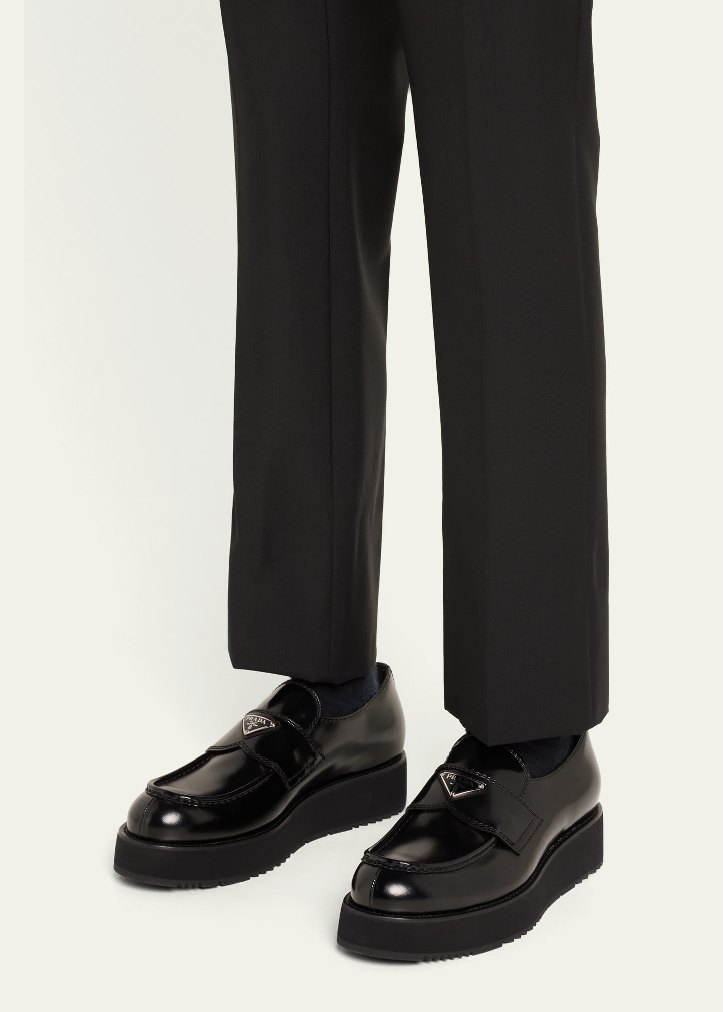 Prada Men's New Opposite Creeper Platform Loafers - Bergdorf Goodman