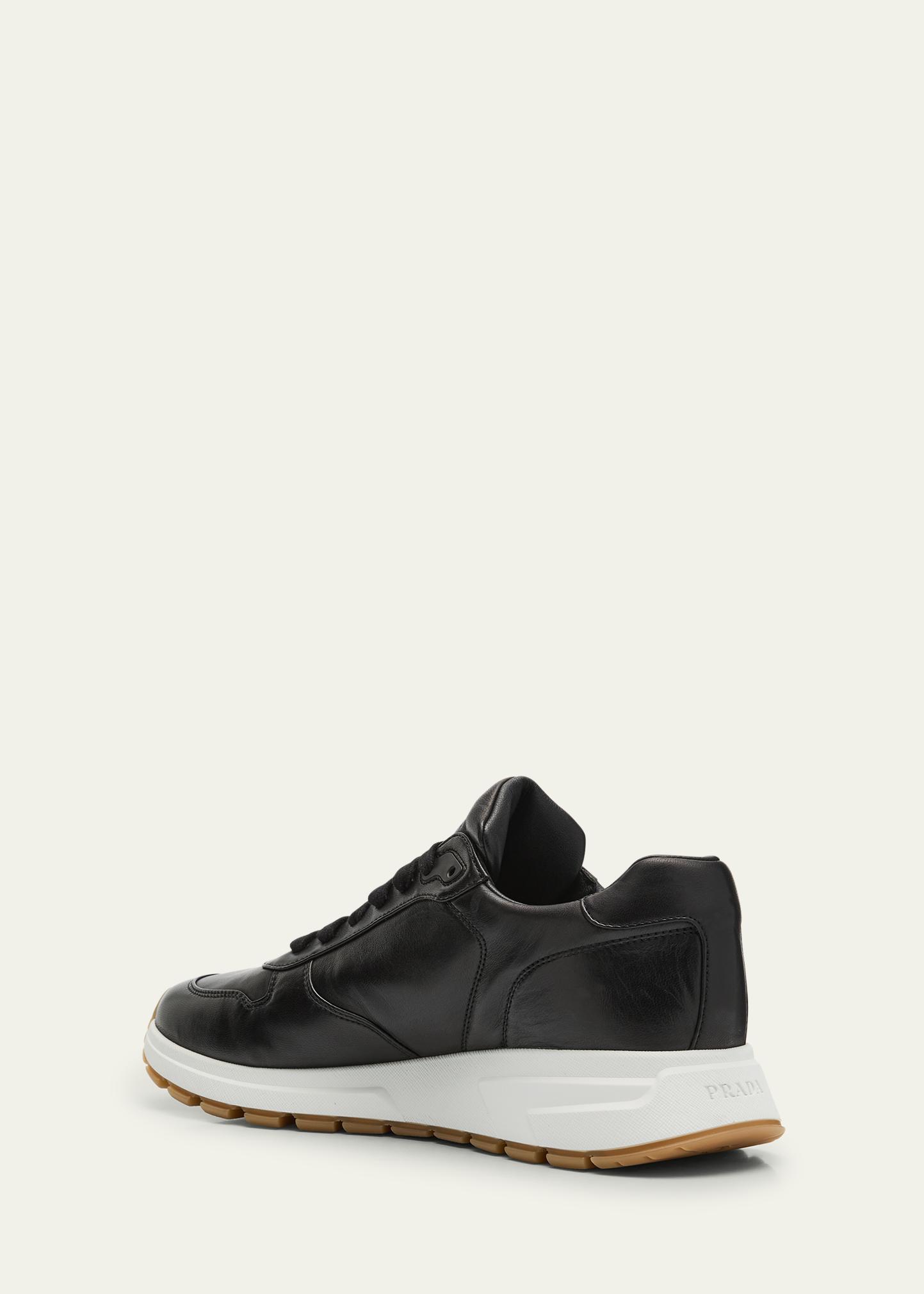 Prada Men's Prax Napa Leather Low-Top Sneakers - Bergdorf Goodman