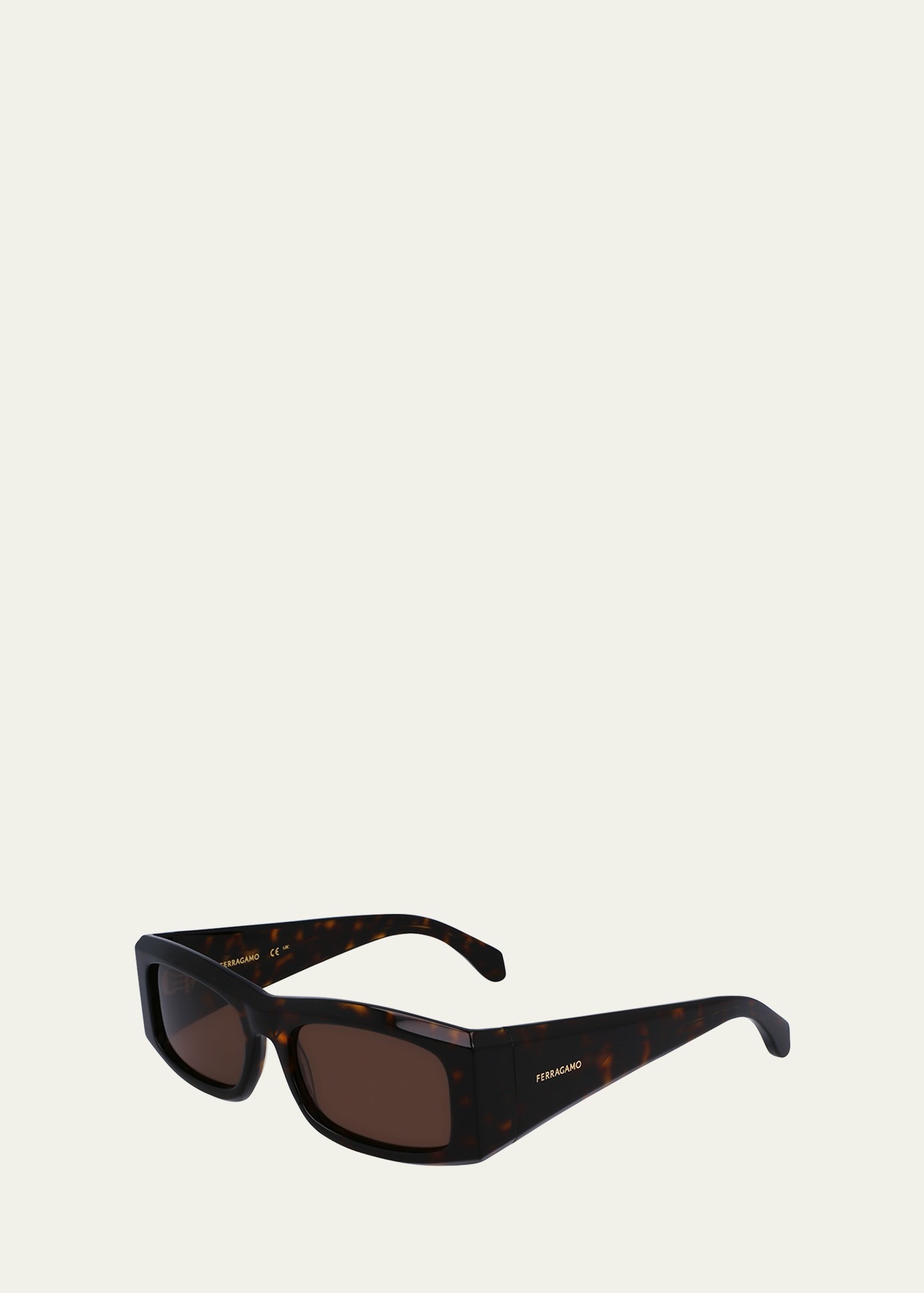 Ferragamo Men's Classic Logo Acetate Rectangle Sunglasses, 57mm