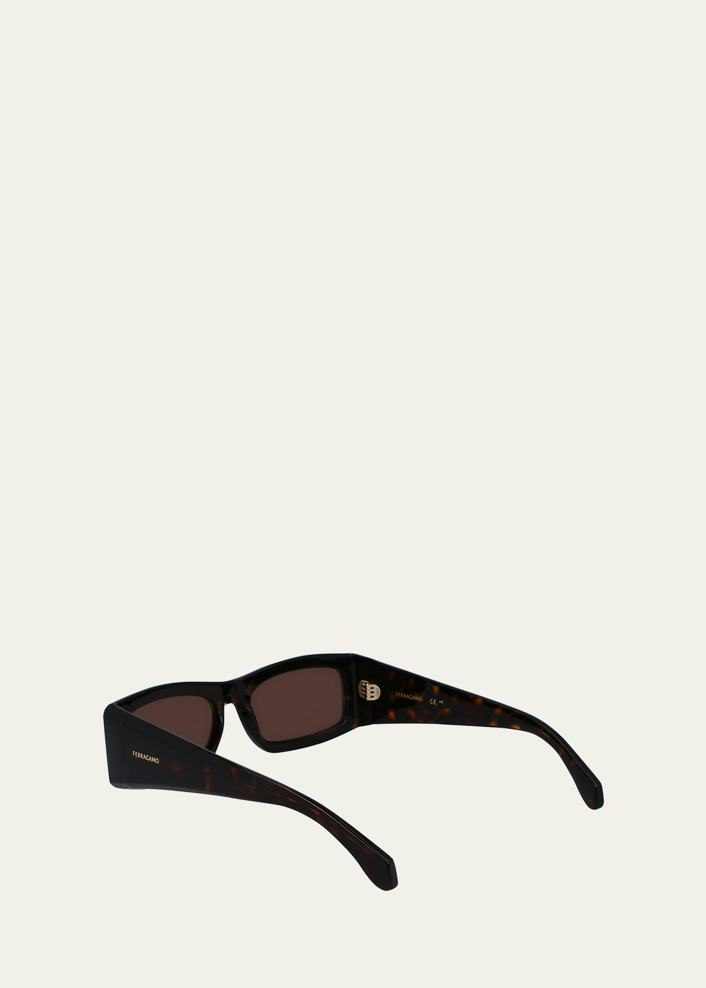 Ferragamo 限定クリエイション　オードリー　37サイズ FERRAGAMO Men's Classic Logo Acetate Rectangle Sunglasses, 57mm