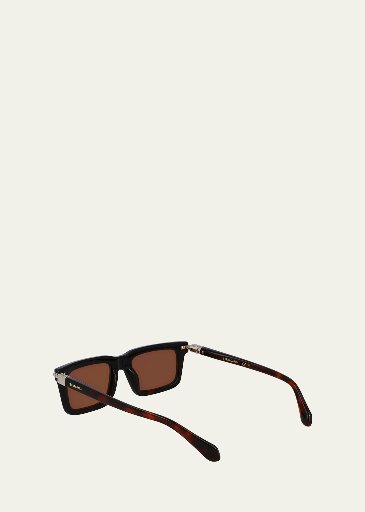 Ferragamo Men's Prisma Modified Acetate Rectangle Sunglasses, 53mm