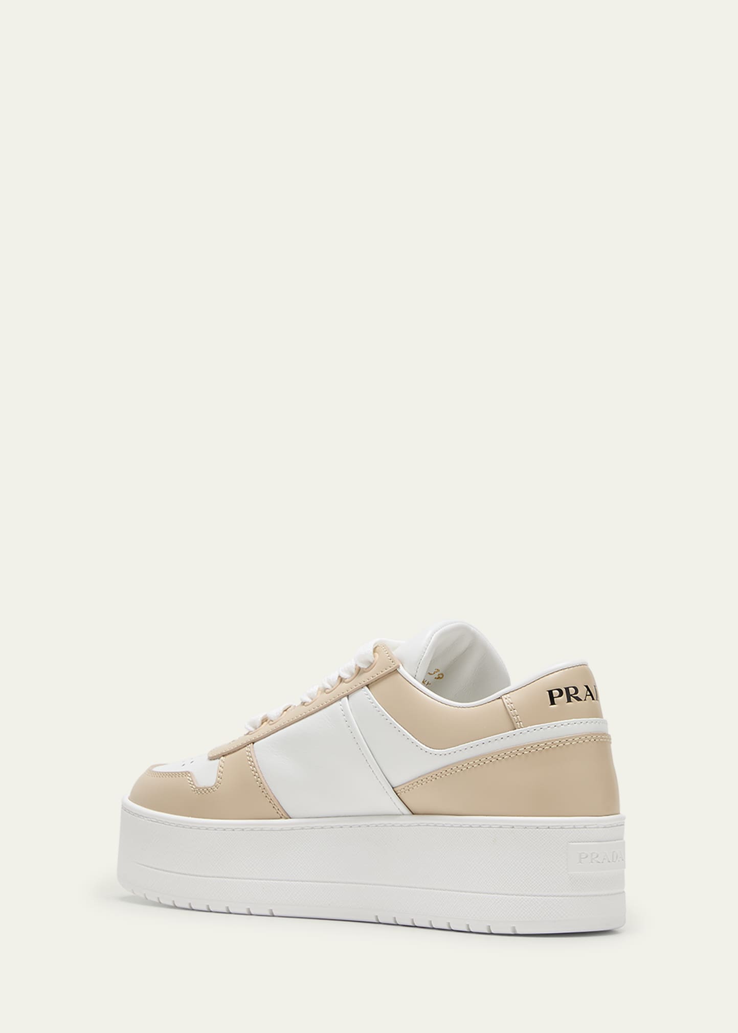 スニーカー PRADA Two-tone leather Downtown sneakers Prada Two-tone leather downtown sneakers | The Fashion Square