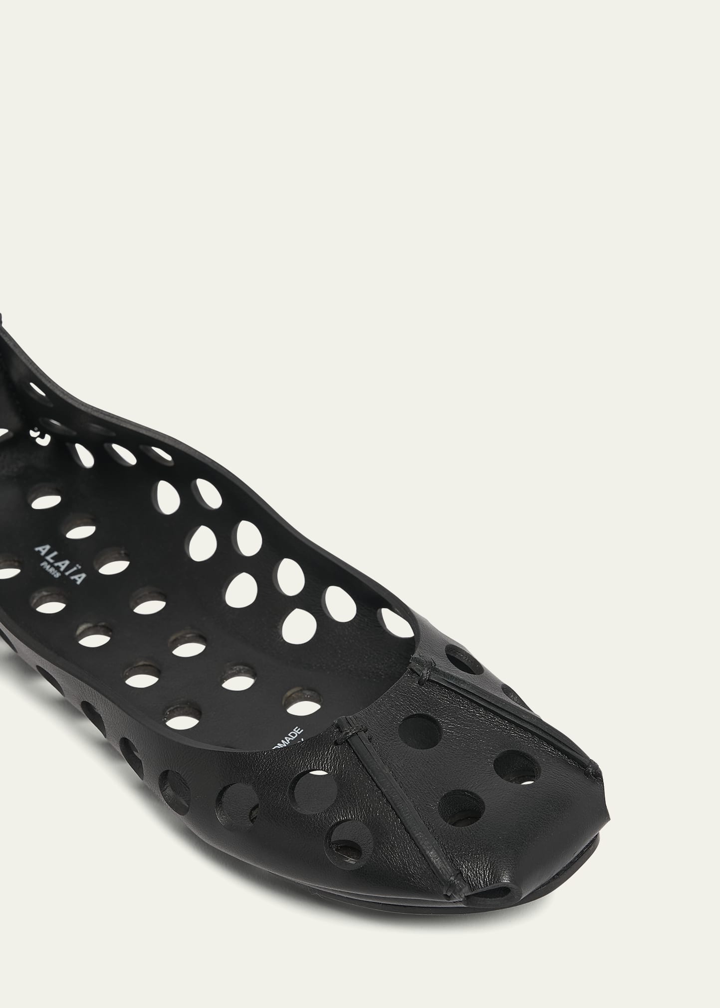 ALAIA Perforated Leather Ballerina Flats - Bergdorf Goodman