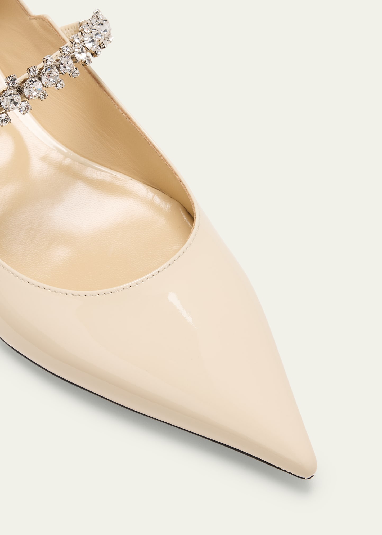 Jimmy Choo Bing Patent Crystal-Strap Ballerina Flats - Bergdorf