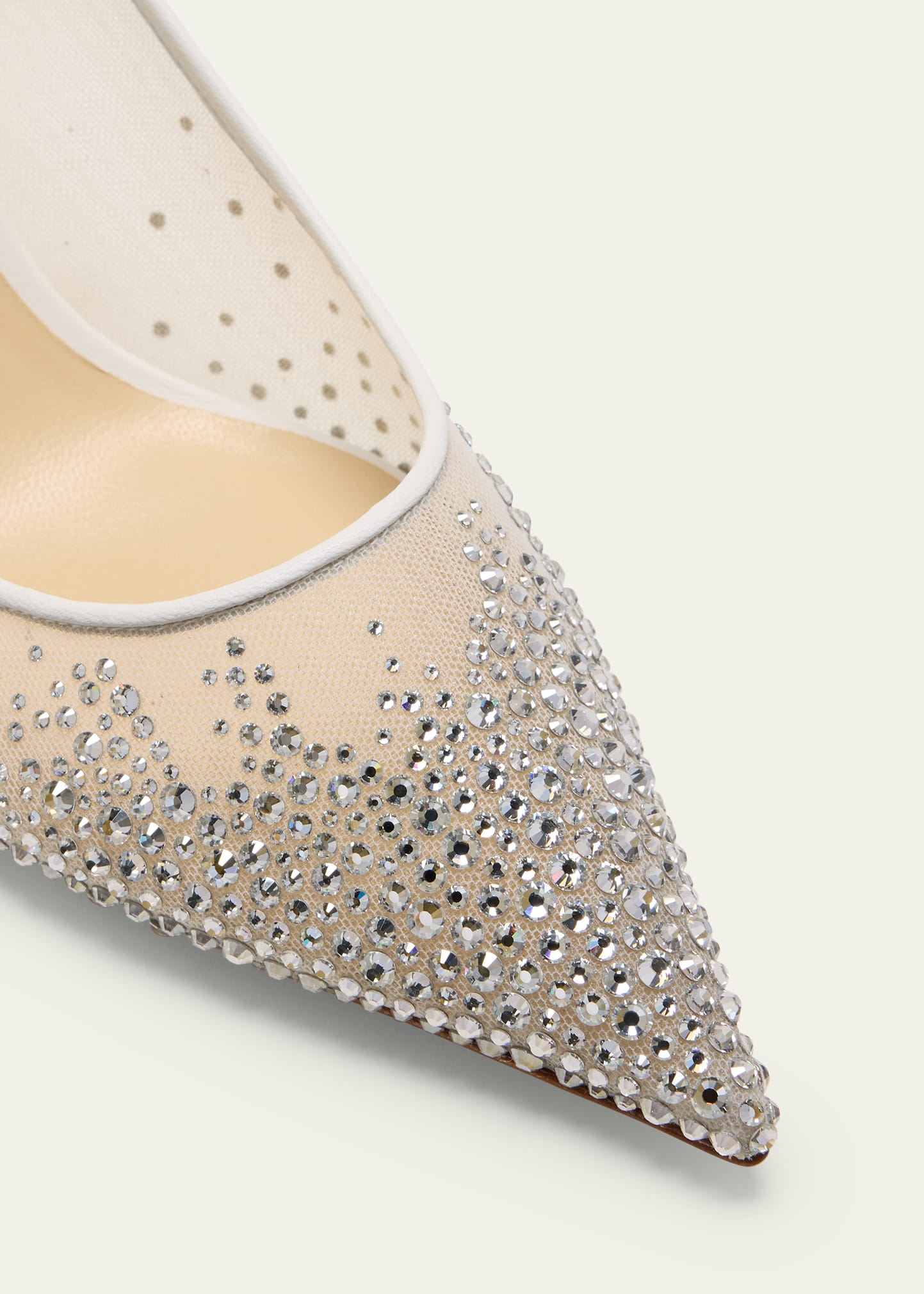 Jimmy Choo Love Embellished Mesh Kitten-Heel Pumps - Bergdorf Goodman