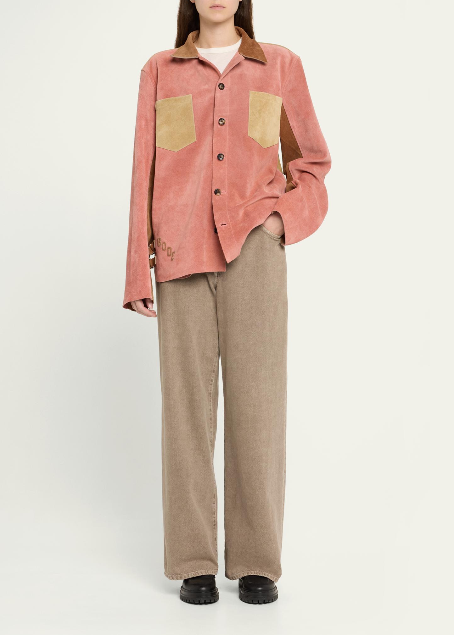 Bode Buckled Multi Suede Work Shirt - Bergdorf Goodman