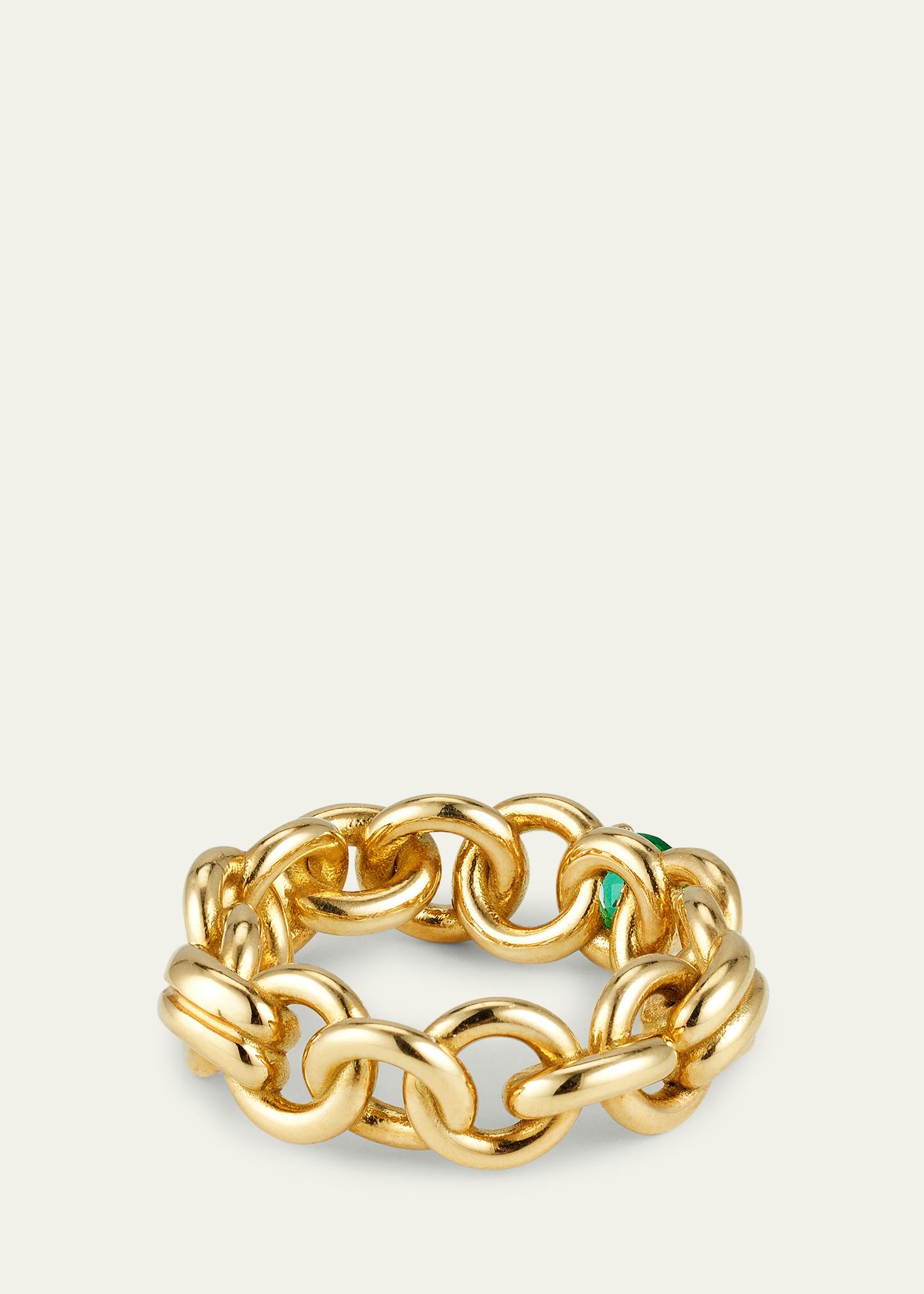 Spinelli Kilcollin Large Fused Serpens Ring with 5mm Emerald