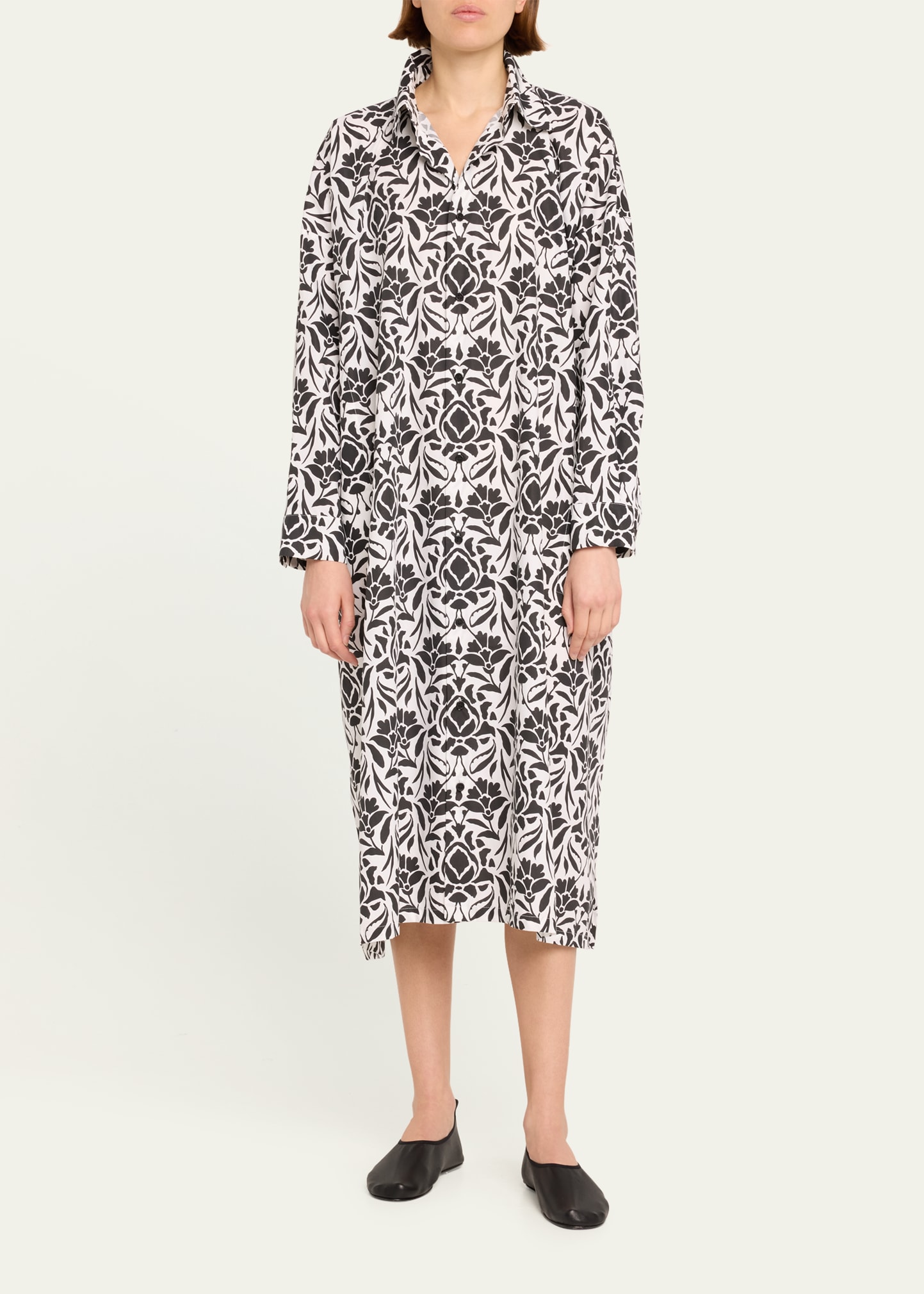 Eskandar Printed Wide A-line Shirtdress - Bergdorf Goodman