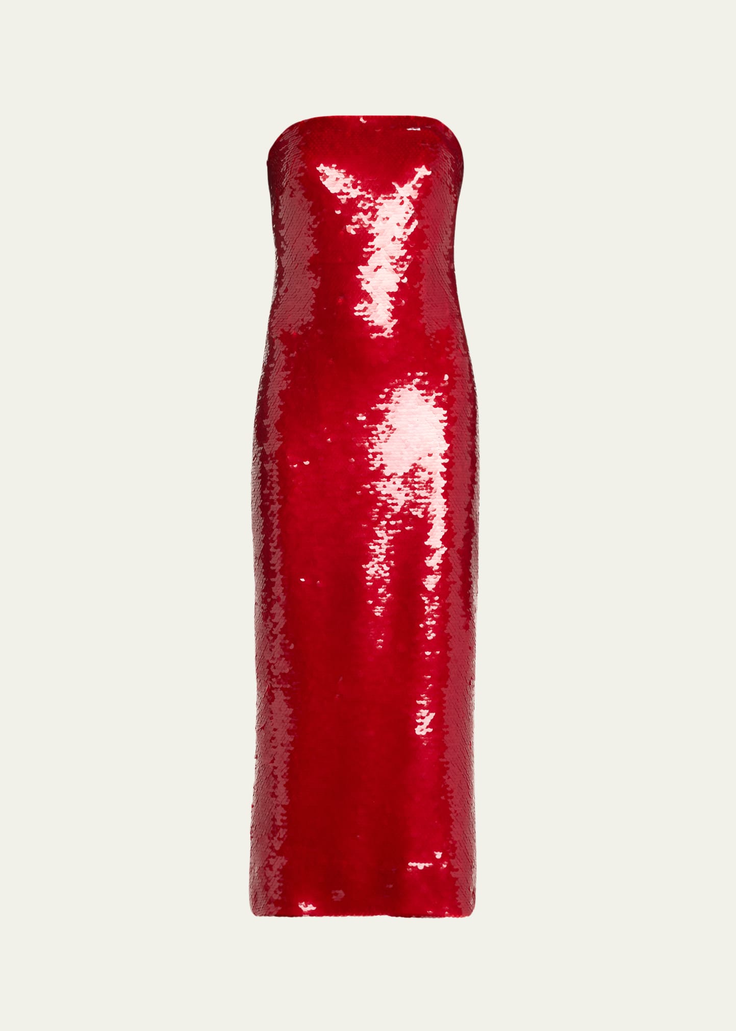 Monique Lhuillier Sequined Strapless Column Midi Dress - Bergdorf Goodman