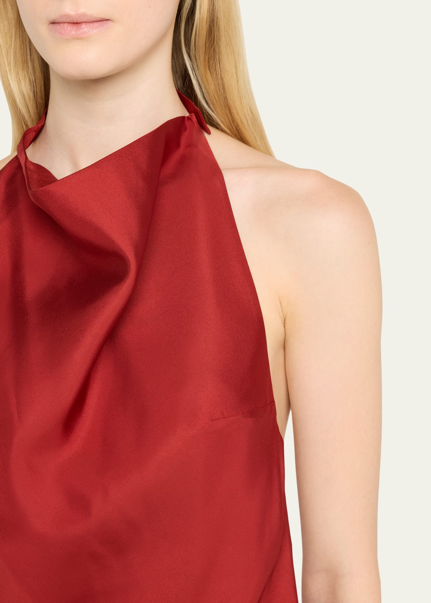 Rohe Draped Silk Open-Back Halter Dress - Bergdorf Goodman
