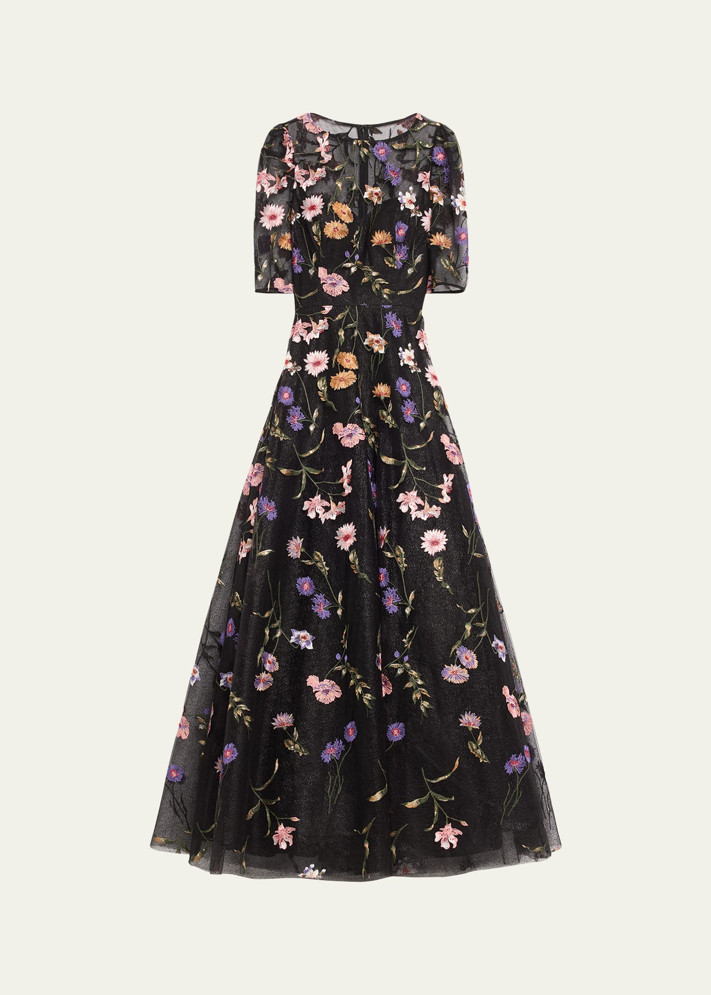 Rickie Freeman for Teri Jon Beaded Floral-Embroidered Tulle Gown - Bergdorf  Goodman