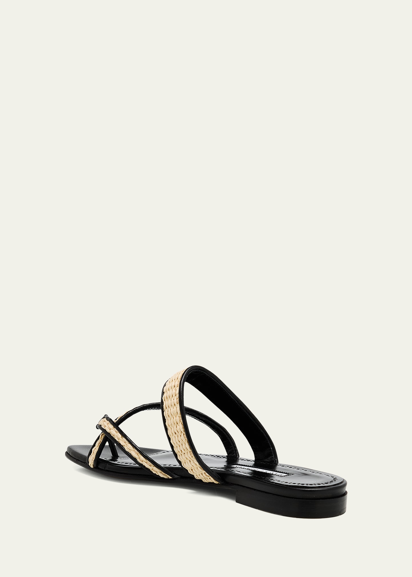 Manolo Blahnik Susara Woven Flat Slide Sandals - Bergdorf Goodman