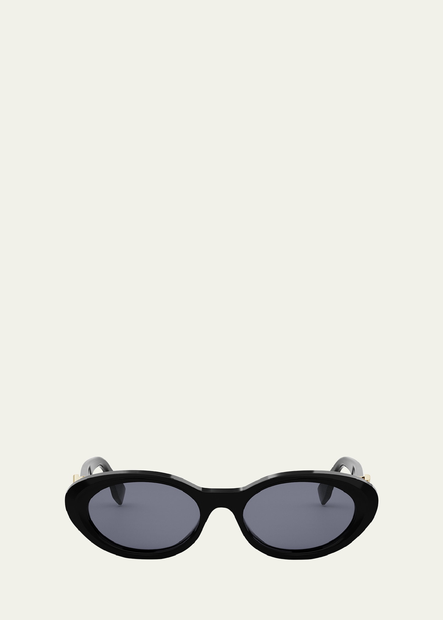 Fendi Fendi Diamond Black Acetate Oval Sunglasses Bergdorf Goodman