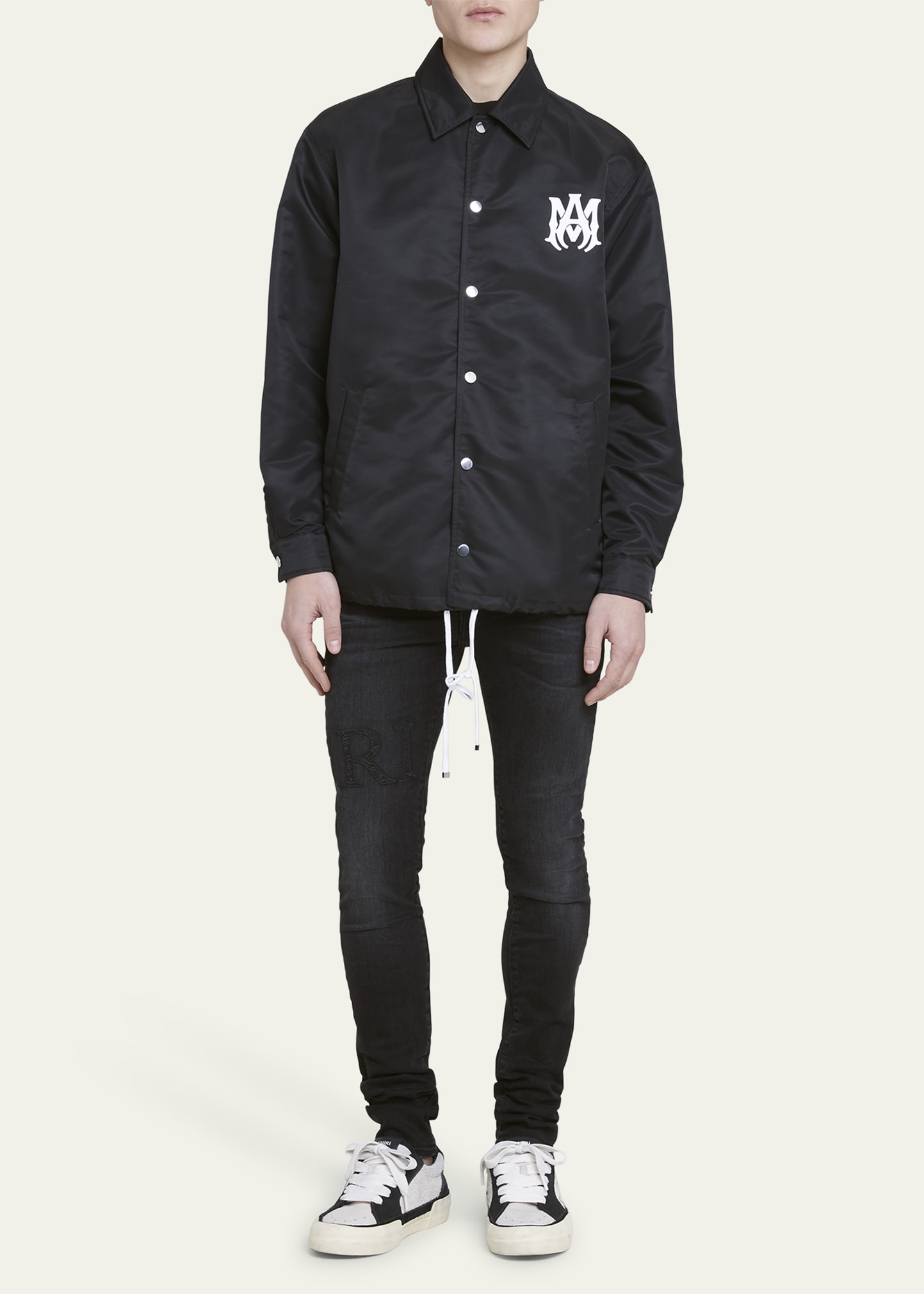 【定価¥285,000】 新品未使用 AMIRI COACH JACKET Amiri MA Coach Jacket in Black | FWRD