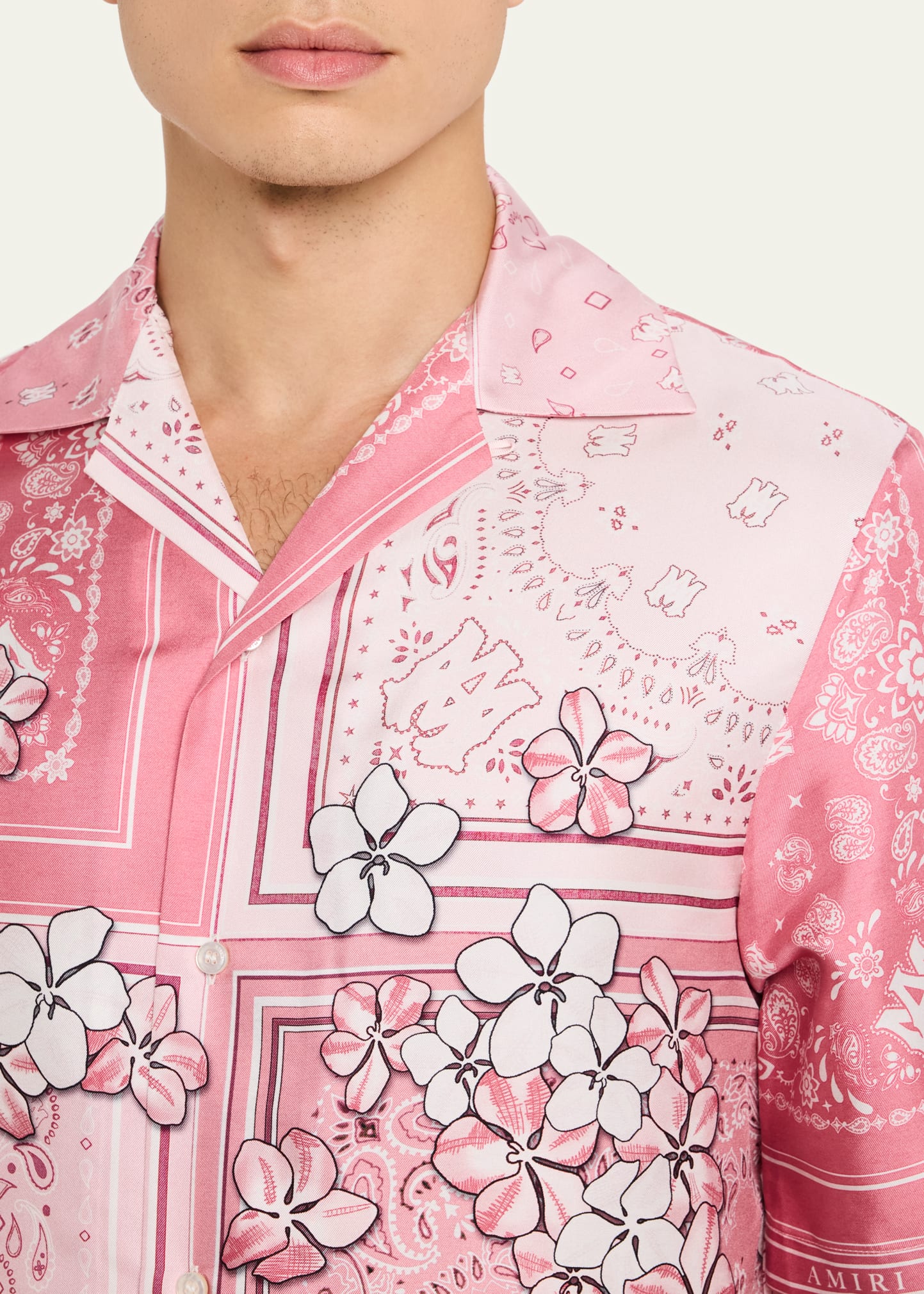Amiri Men's Bandana Floral Silk Camp Shirt - Bergdorf Goodman