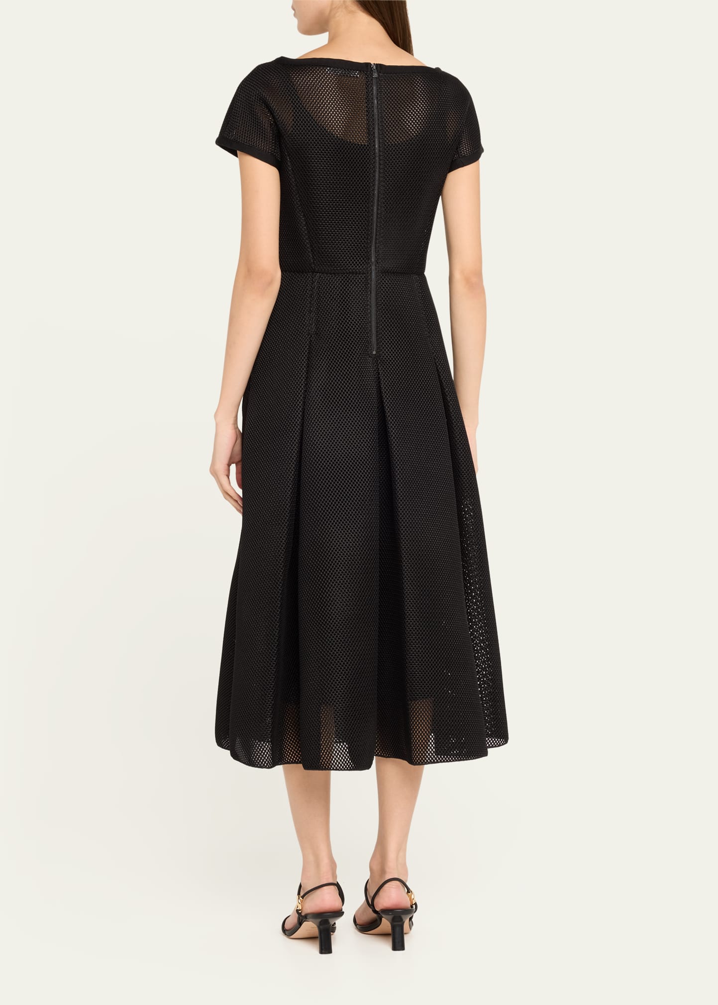 max mara flared technical mesh dress Max Mara | Woman - Flared printed silk dress - Bordeaux
