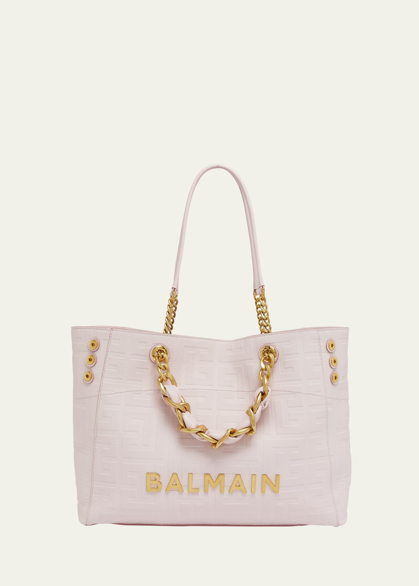 Balmain 1945 Tote Bag in Monogram Embossed Leather Bergdorf Goodman