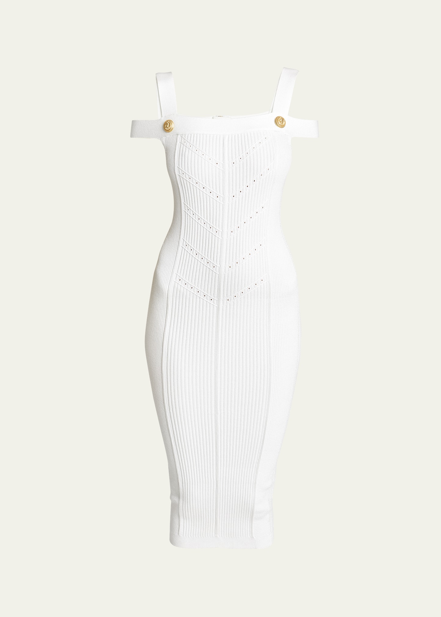 Balmain ミディドレス ホワイト FW24/25 Fall Winter 2024 Collection | BALMAIN