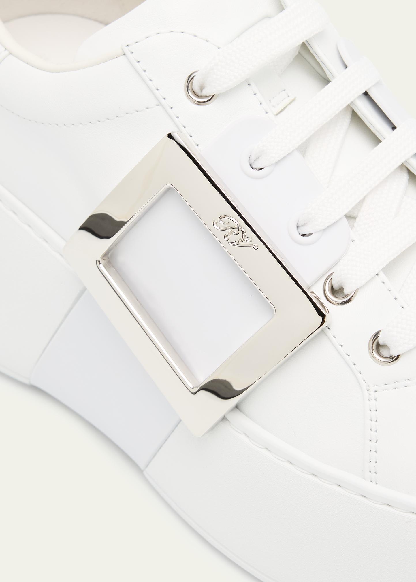 Roger Vivier Viv Skate Leather Buckle Sneakers - Bergdorf Goodman