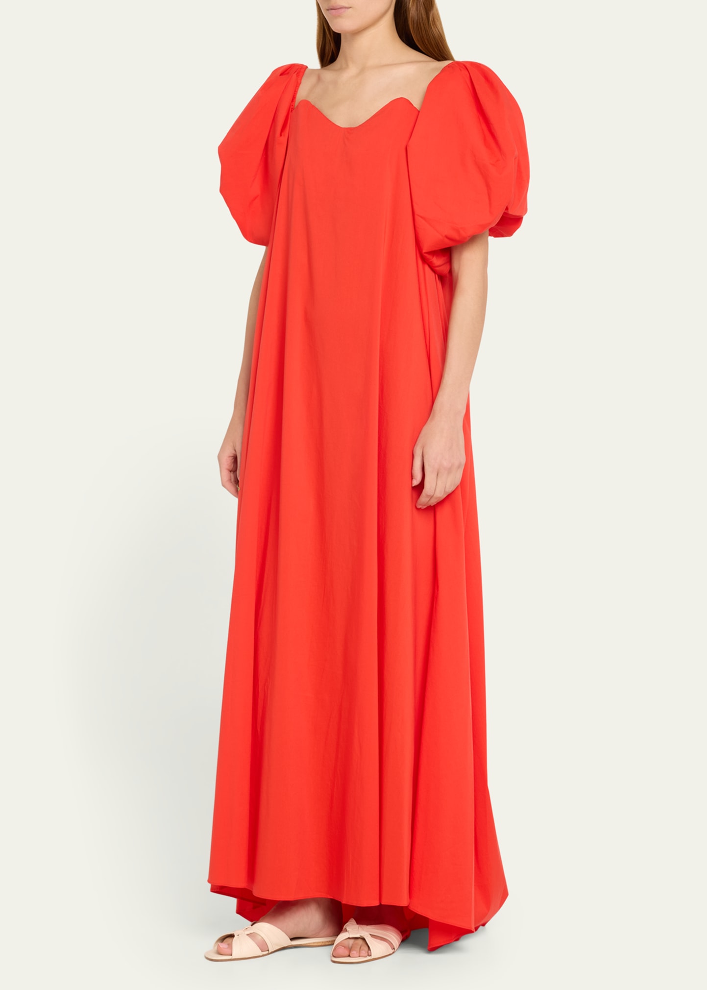 caroline constas palmer dress red CAROLINE CONSTAS Palmer Off The Shoulder Maxi Dress - Madder Red