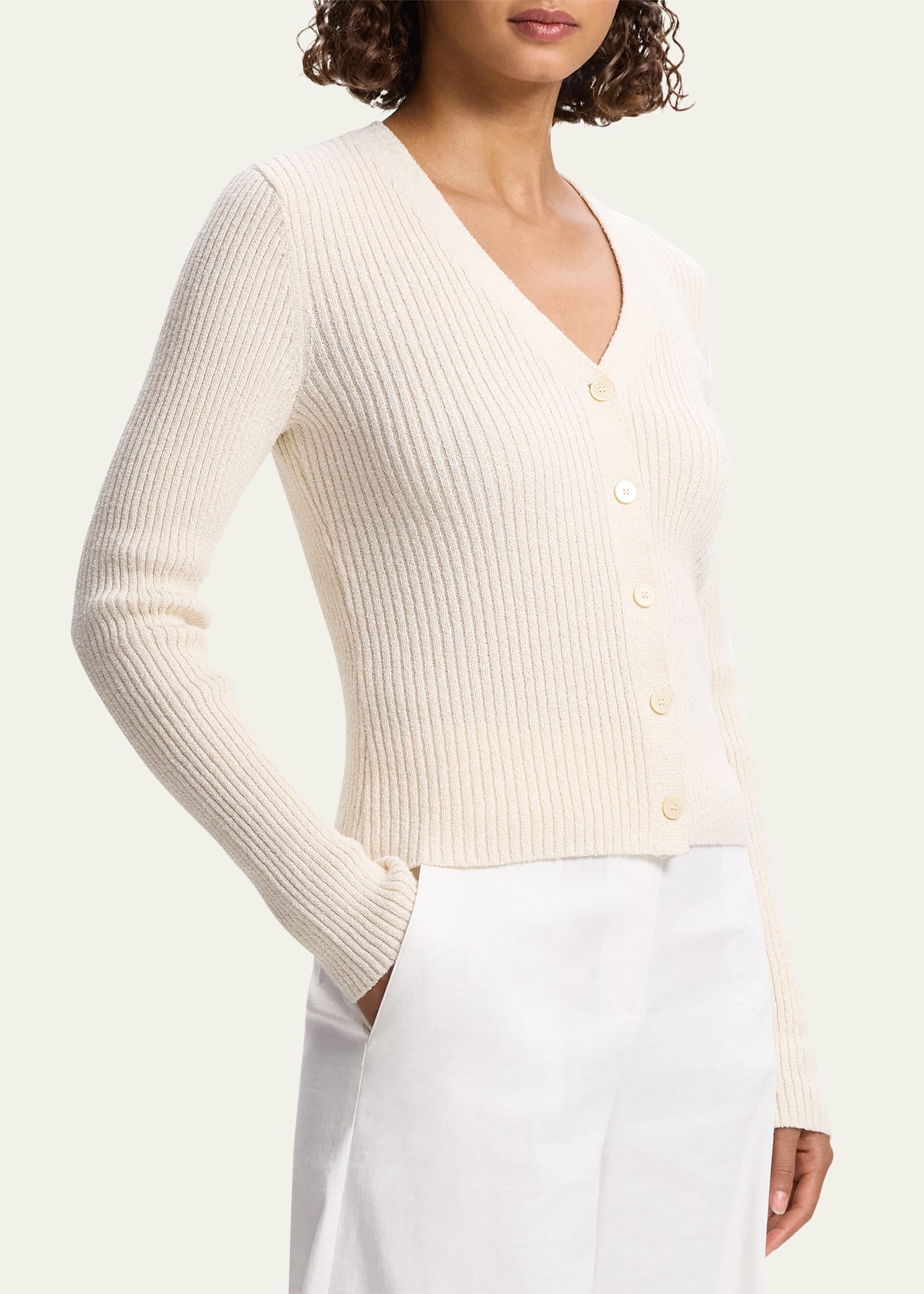 トップス Theory Wooster Crepe Knit Fitted Cardiga