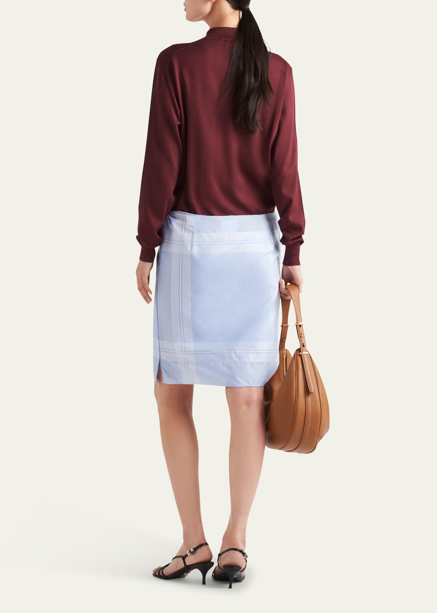 Prada Long Sleeve Silk Polo Shirt - Bergdorf Goodman