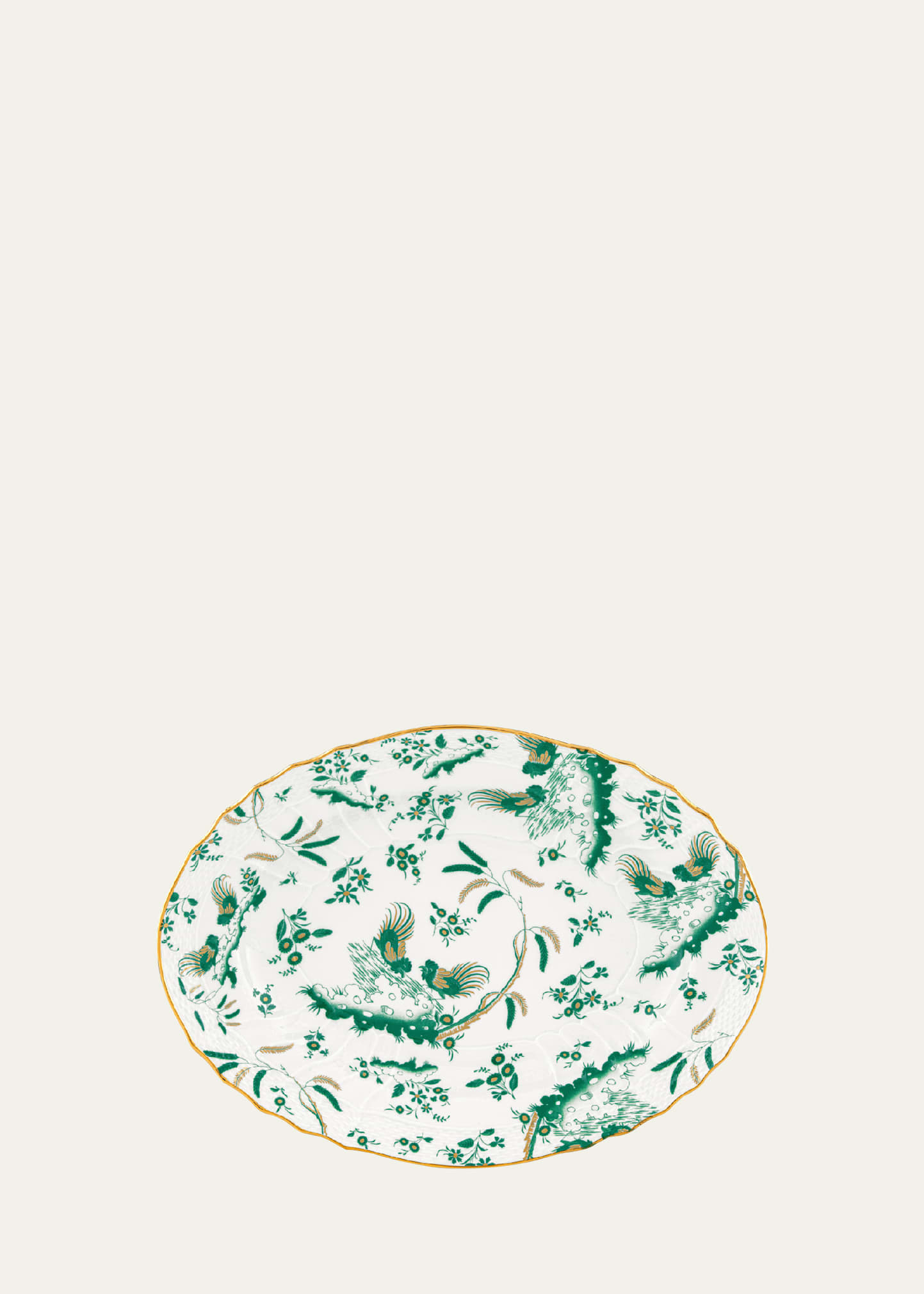 GINORI 1735 Oro di Doccia Large Oval Platter, Giada