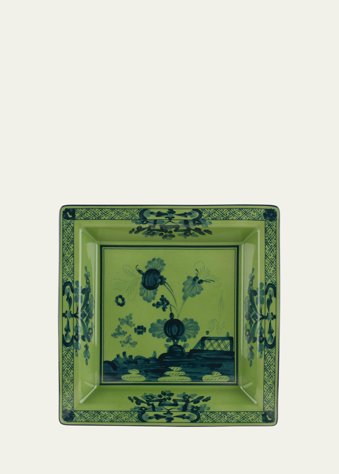 Malachite Squared Porcelain Tray