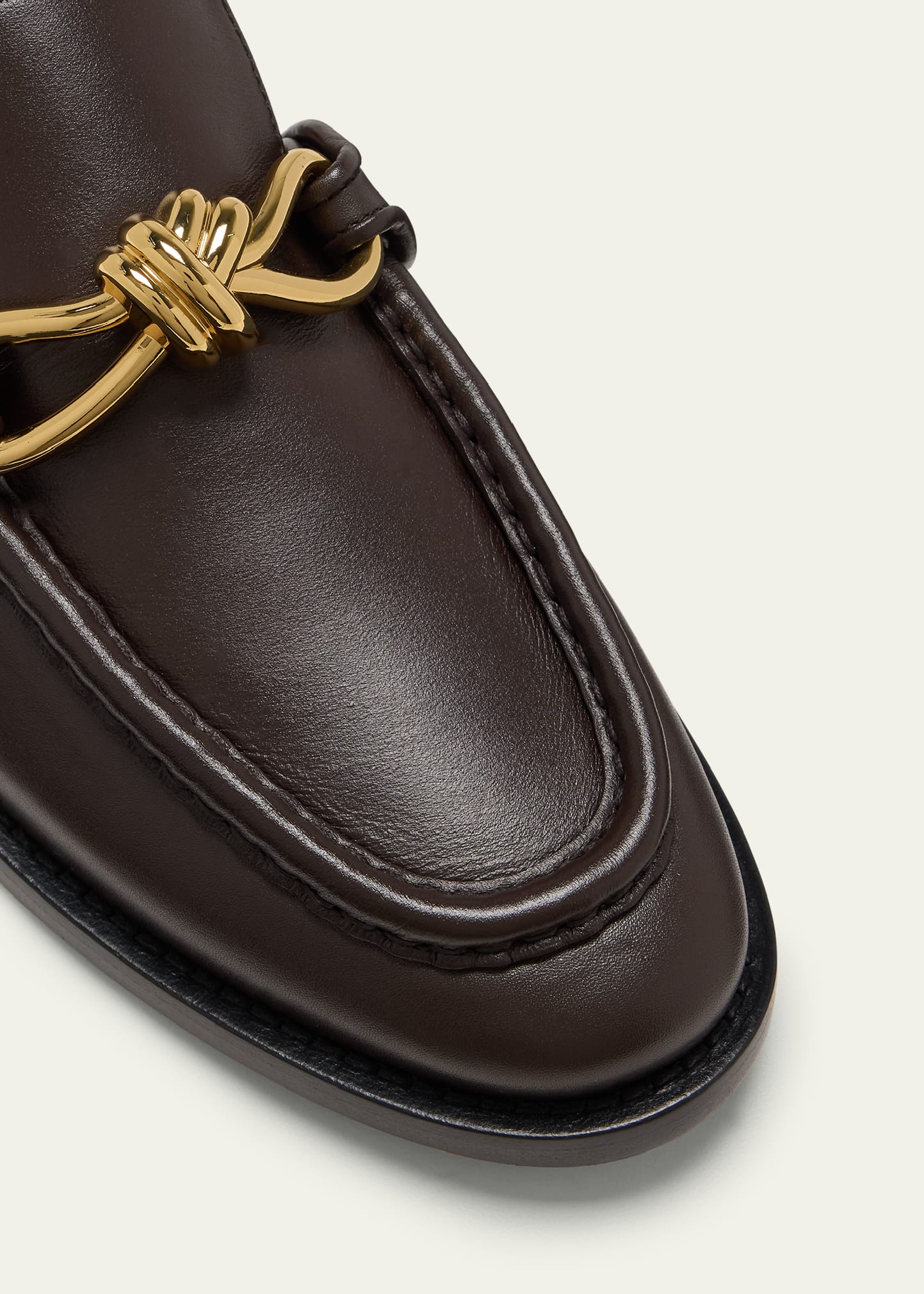 Bottega Veneta Astaire Metallic Knot Leather Loafers