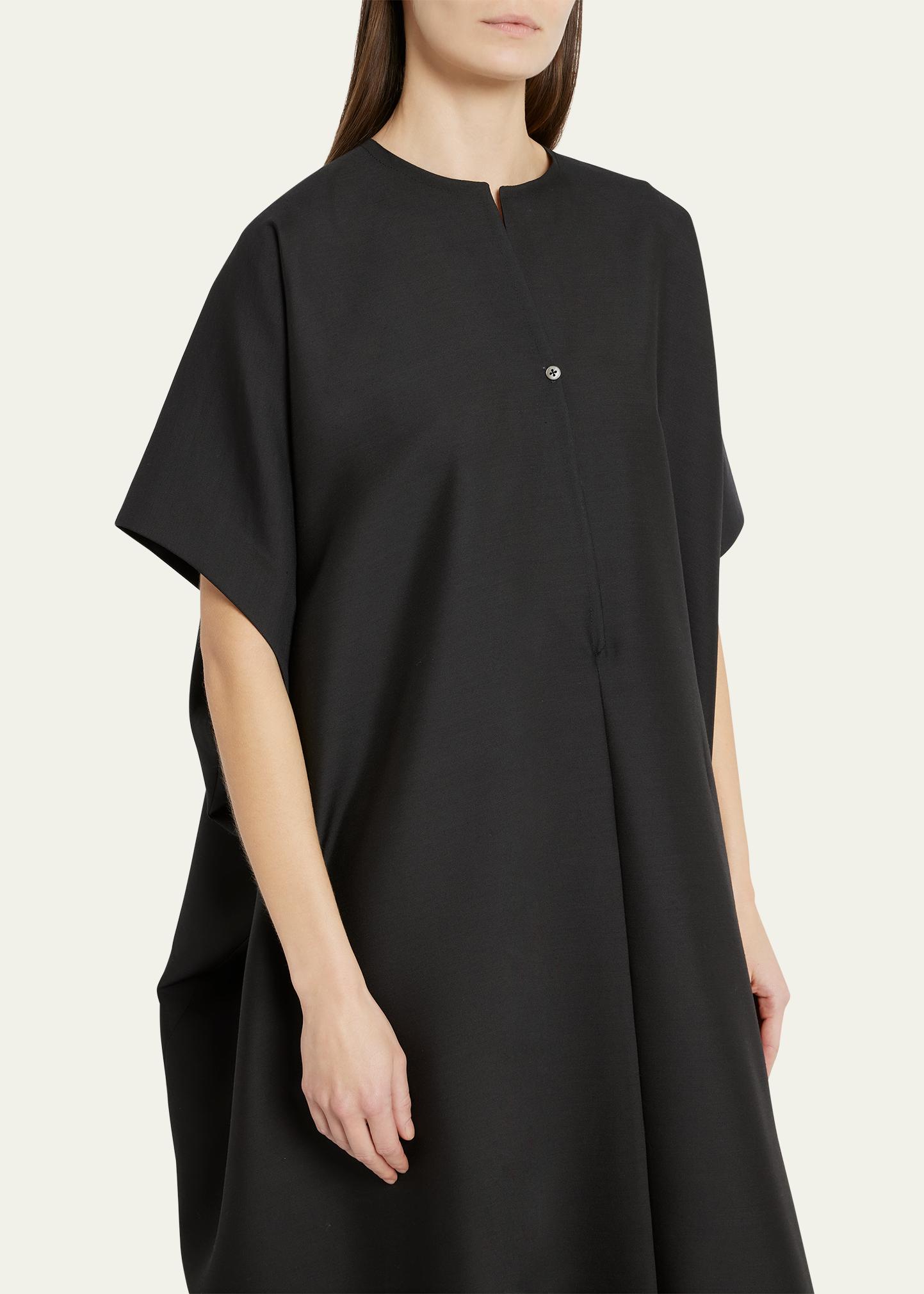 THE ROW Saule Short-Sleeve Curved Shift Maxi Dress - Bergdorf Goodman
