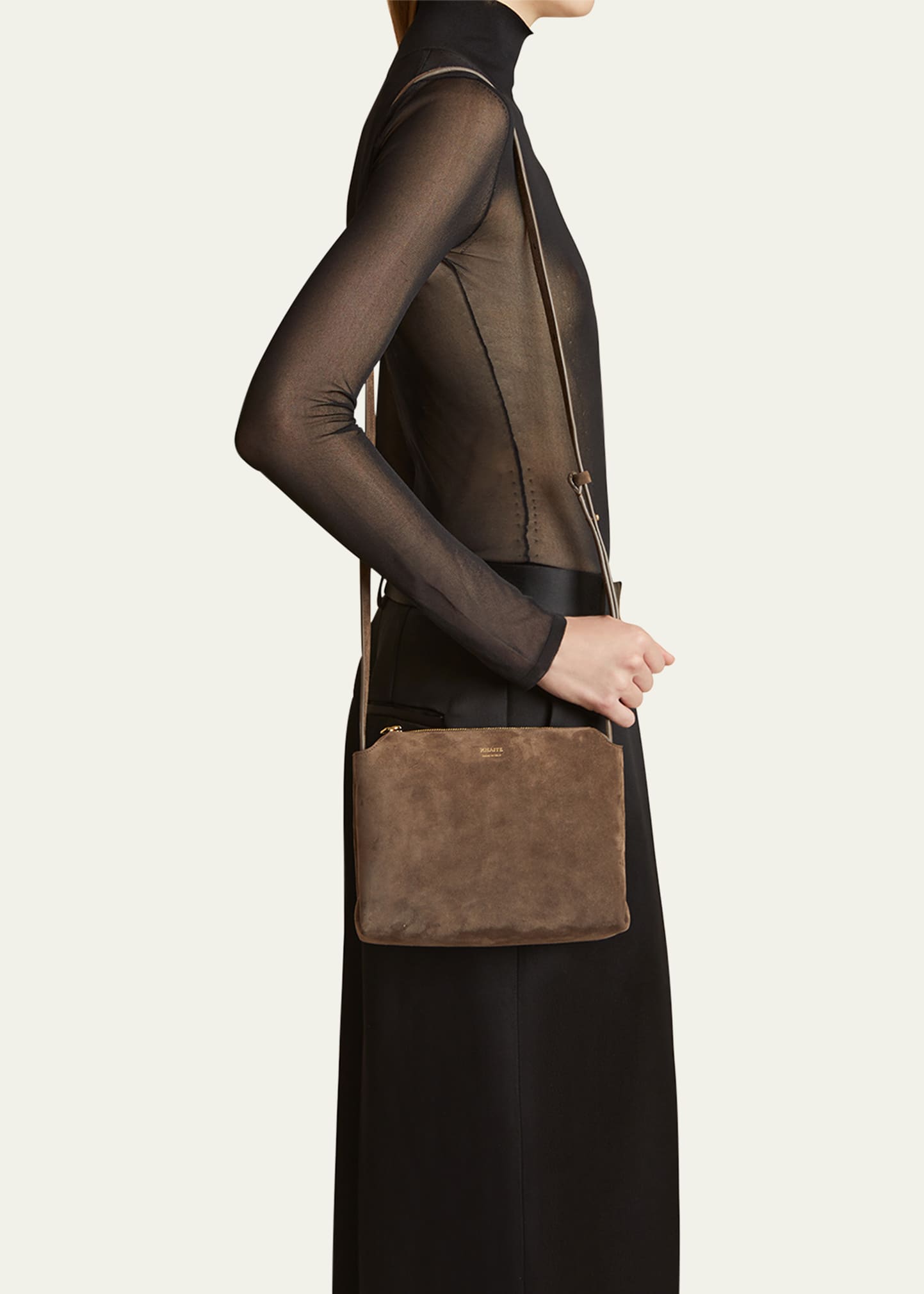 ☆MCLANEE☆ Lit Suede Shoulder and Crossbody Bag litte_suede Khaite Lina Medium Suede Crossbody Bag - Bergdorf Goodman