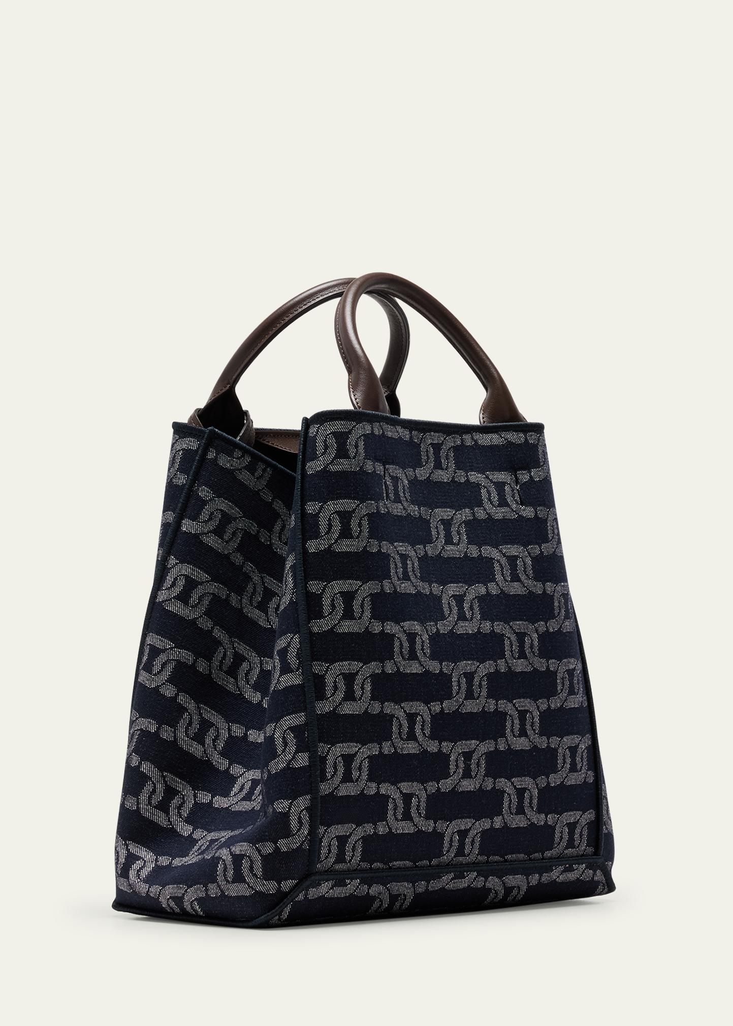 バッグ H Logo Top Handle Chain Bag Tod's Chain-Link Denim Top-Handle Bag - Bergdorf Goodman