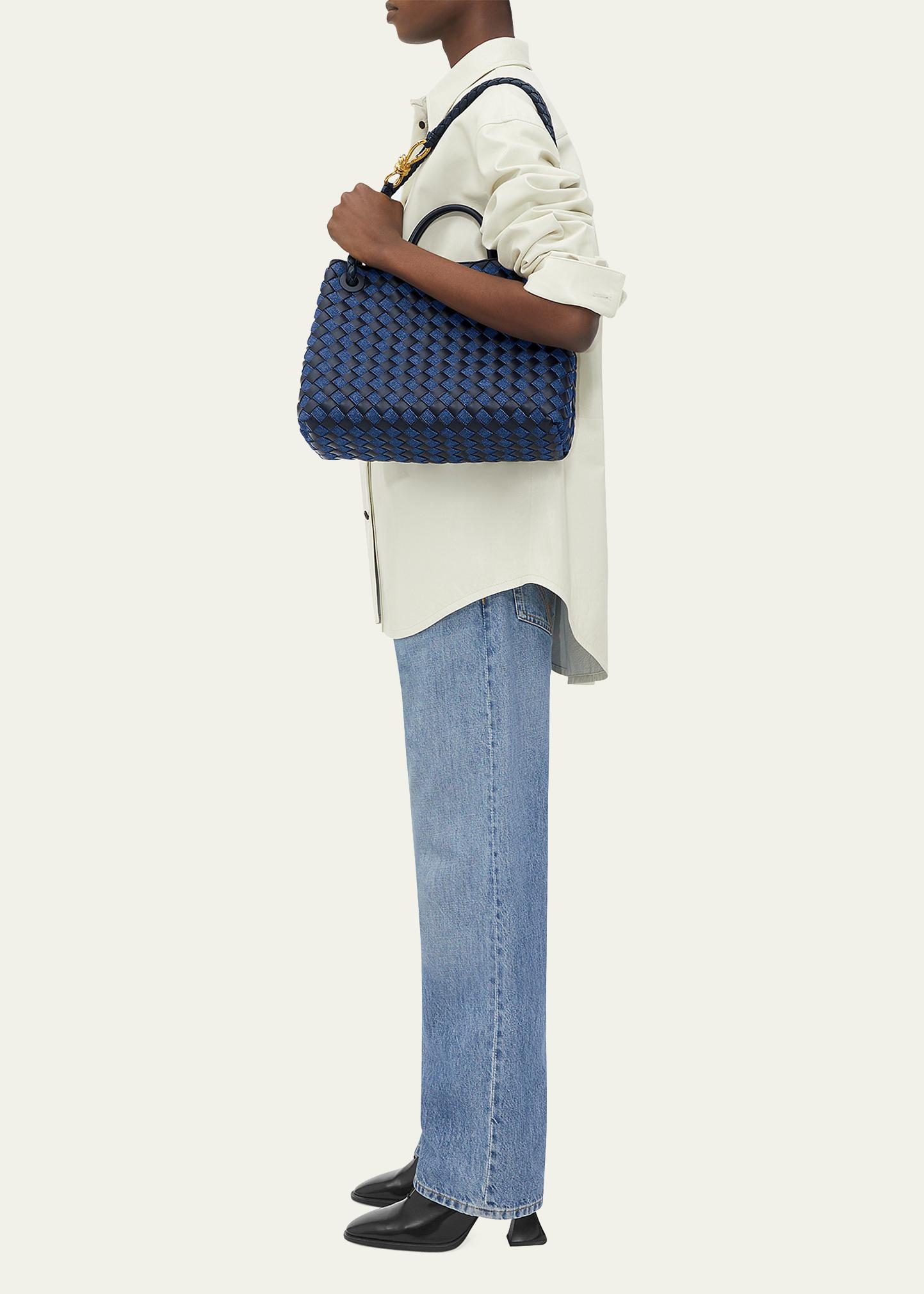 Bottega Veneta Andiamo Medium Denim Shoulder Bag - Bergdorf Goodman