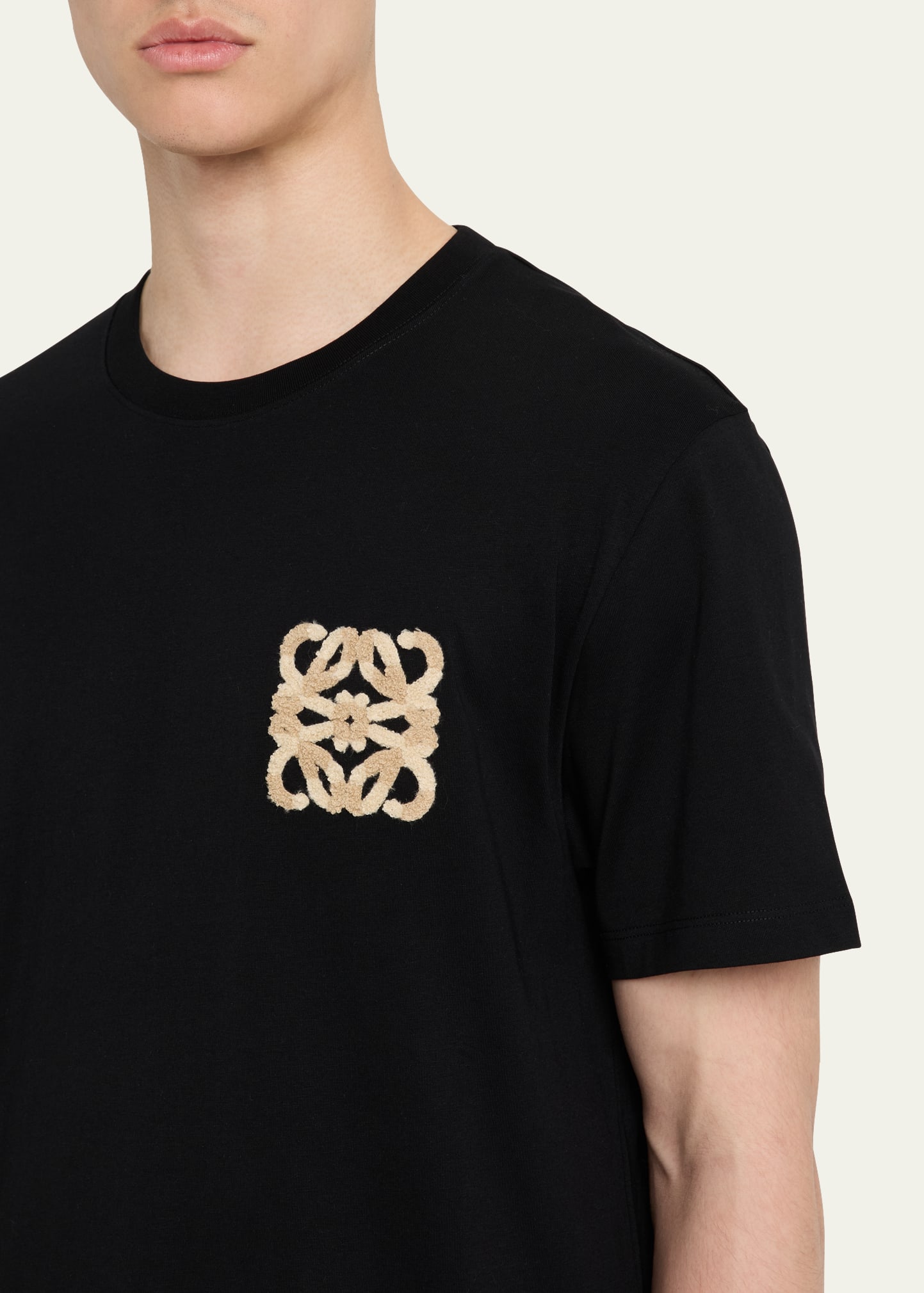 Loewe Men's Flocked Anagram Logo Jersey T-Shirt - Bergdorf Goodman
