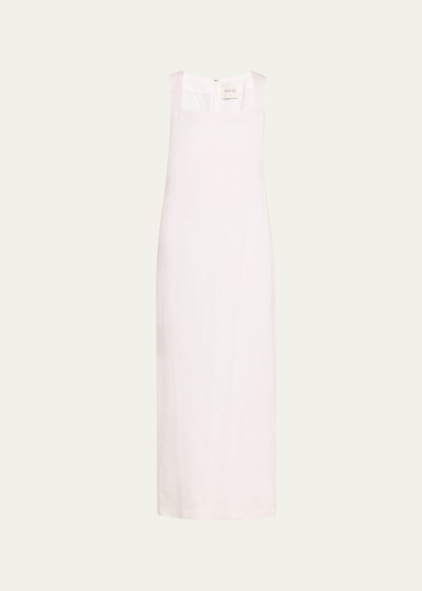 Posse Alice Square-Neck Sleeveless Linen Midi Dress - Bergdorf Goodman