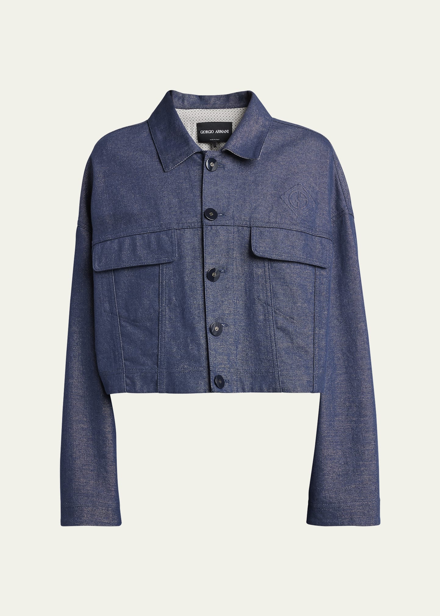 Giorgio Armani Cropped Denim Jacket Bergdorf Goodman