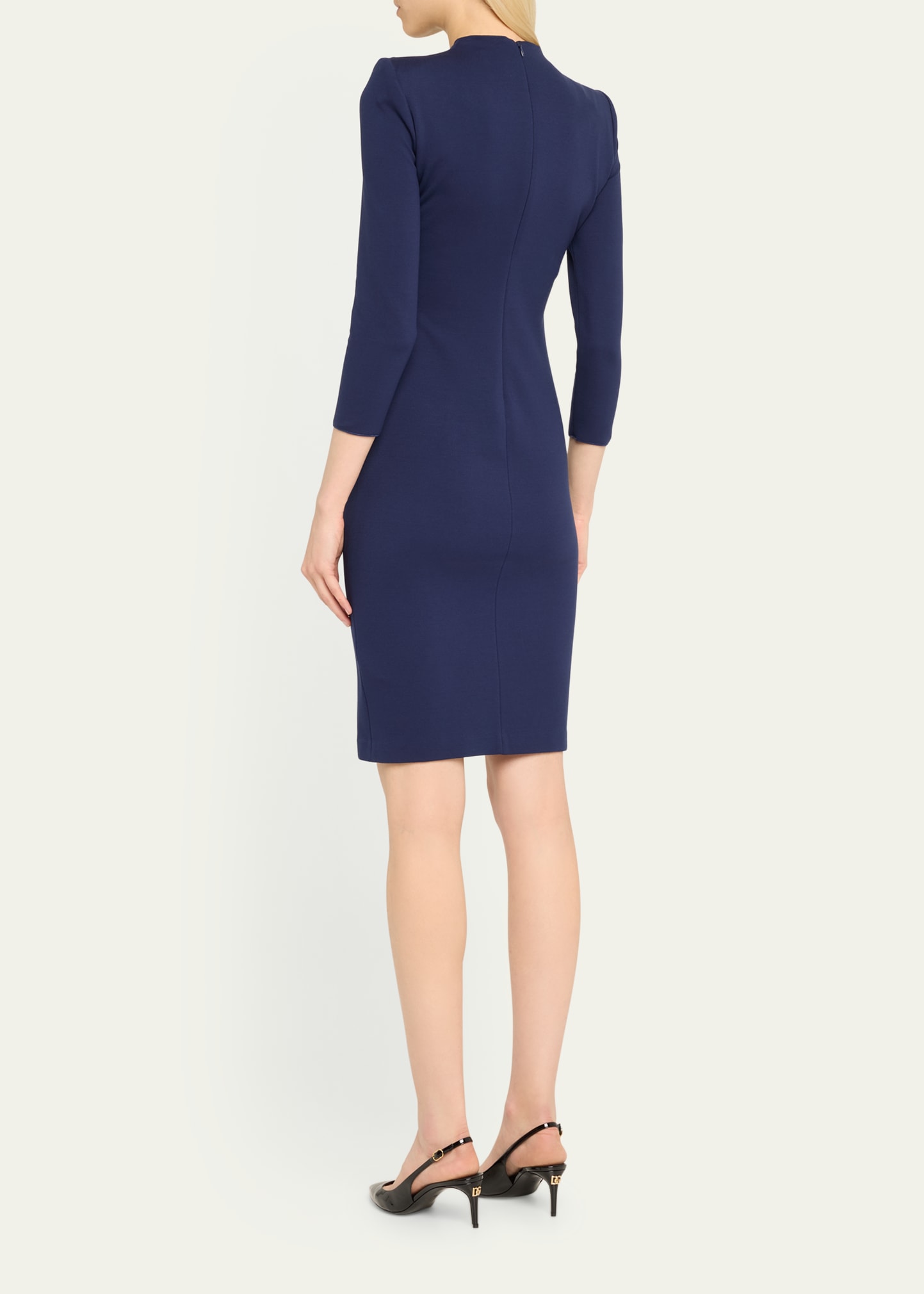 giorgio armani tab front jersey dress Giorgio Armani Tab-Front Gathered Jersey Sheath Dress
