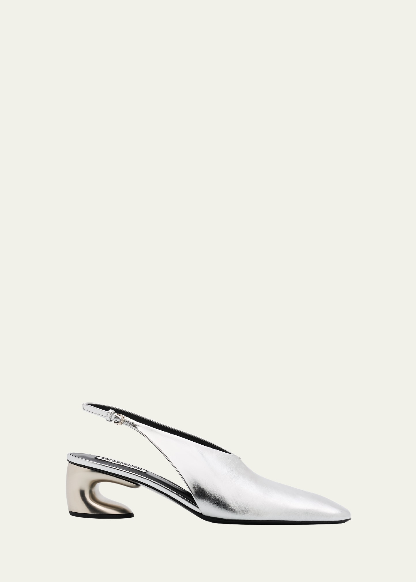 Jil Sander Metallic Block-Heel Slingback Pumps - Bergdorf Goodman
